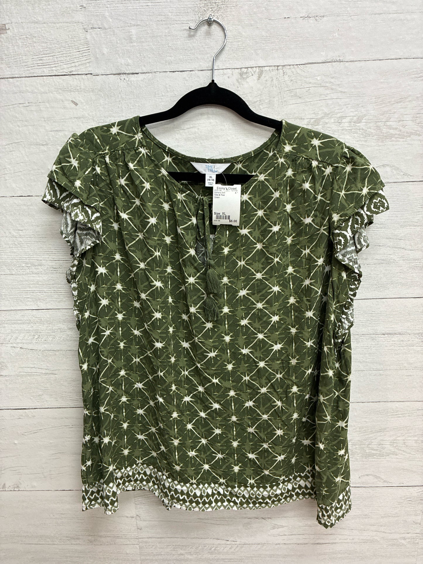 Size XL Time & True Green Womens Shirt