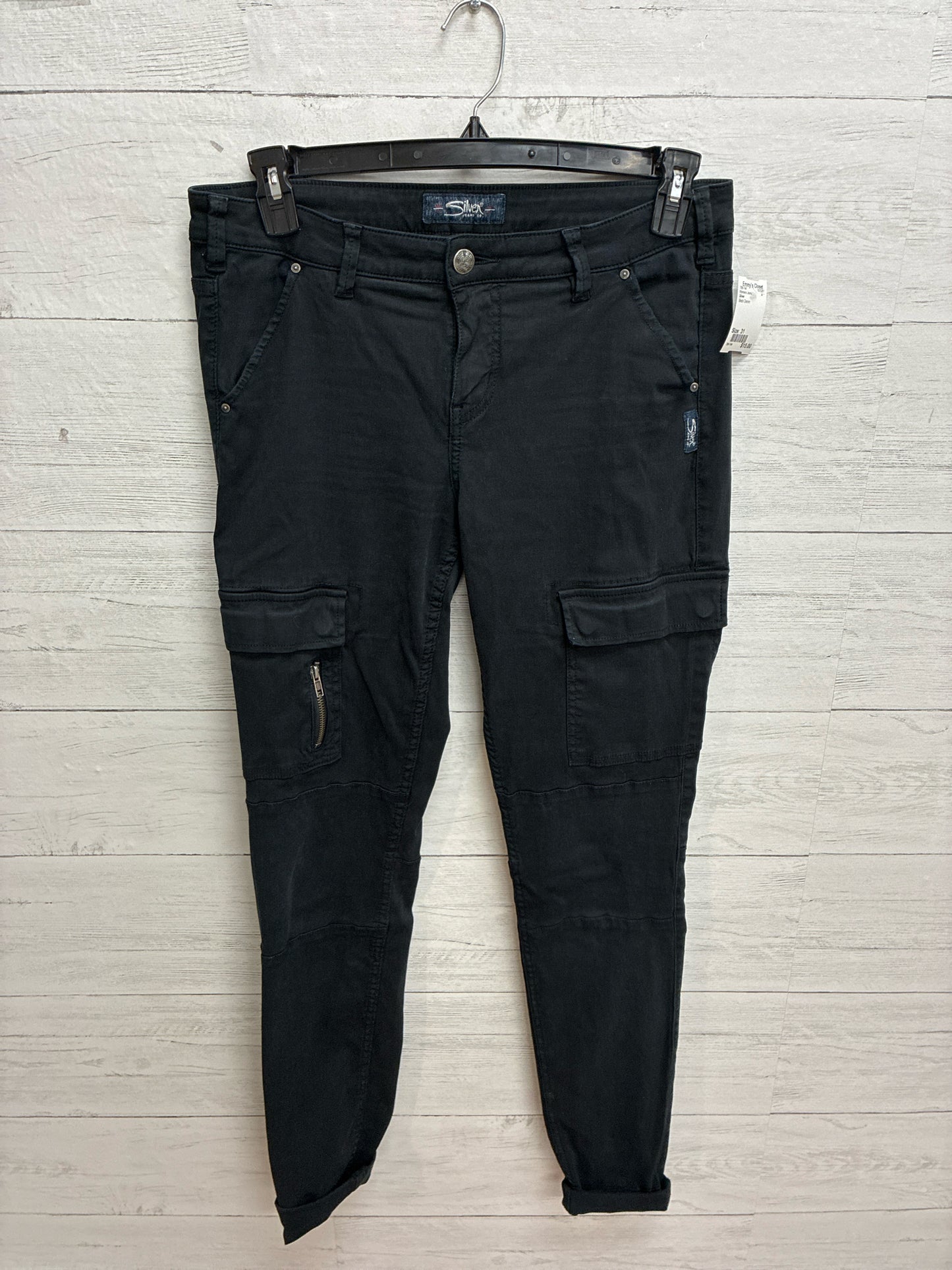 Size 31 Silver Black Denim Womens Jeans