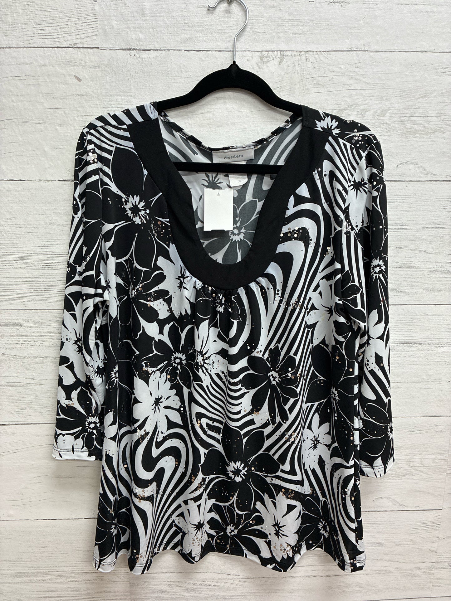 Size XL Dress Barn BLACK FLORAL Womens Shirt