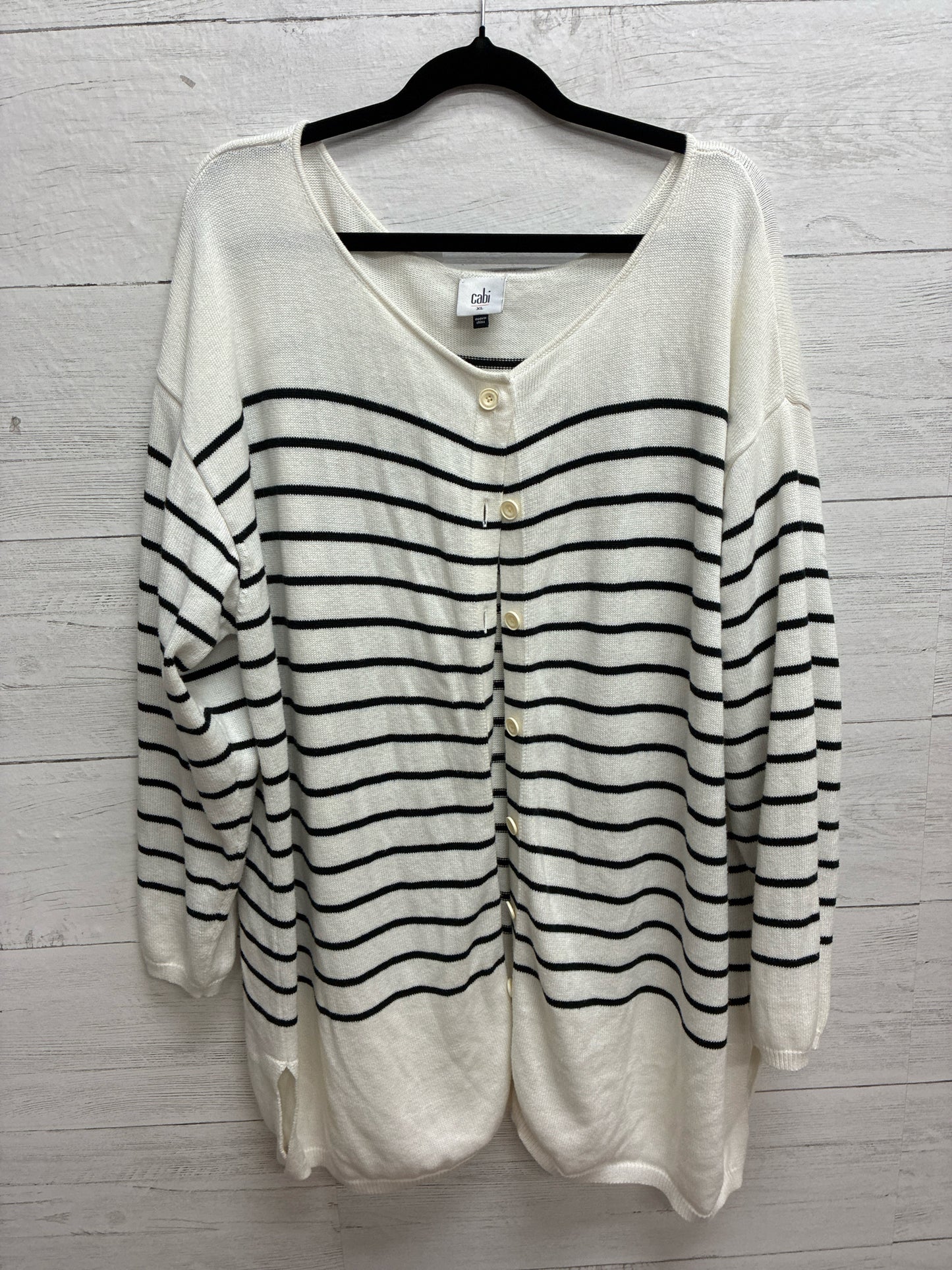 Size XL Cabi White/Black Womens Cardigan
