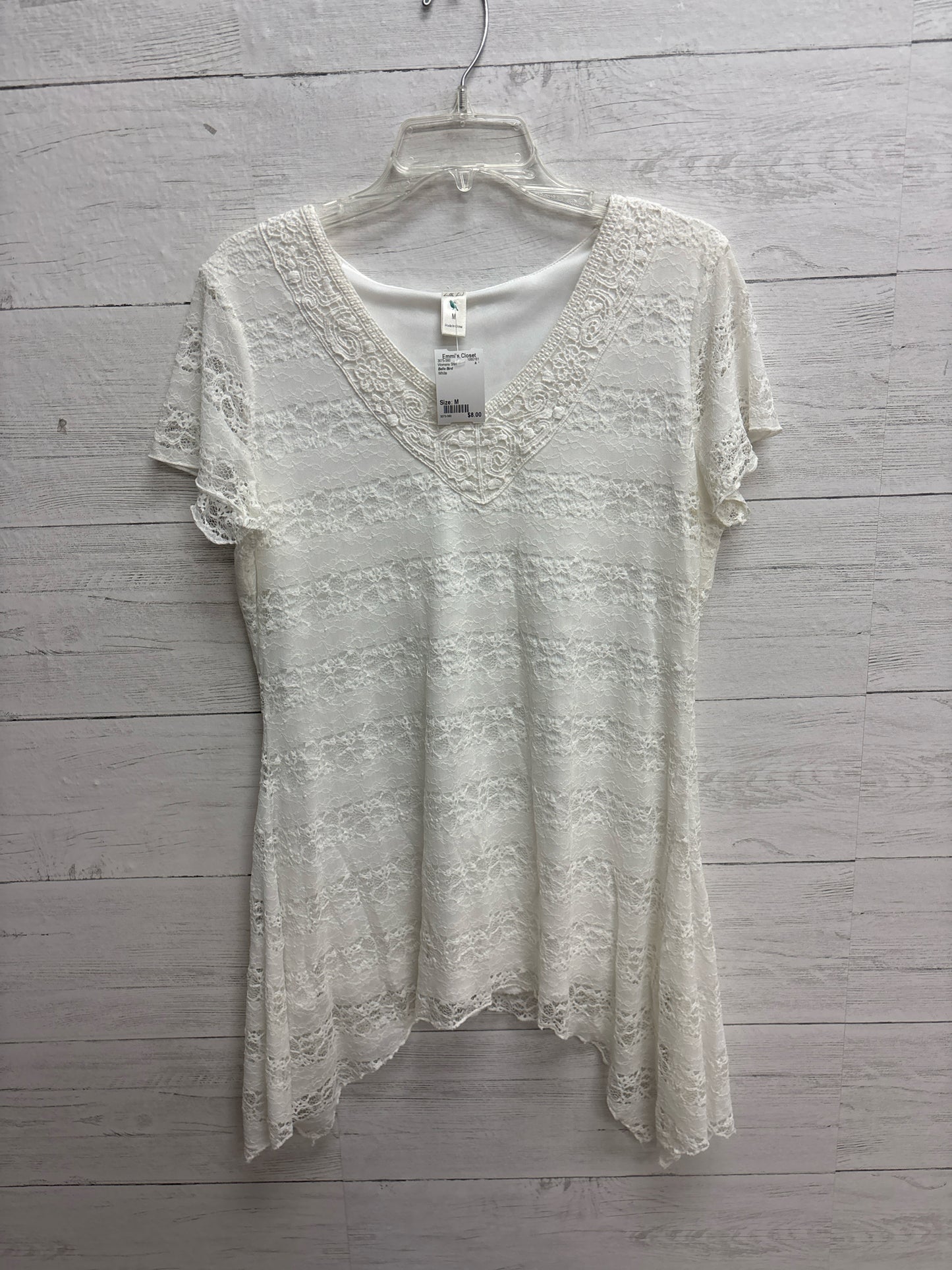 Size M Belle Bird White Womens Shirt