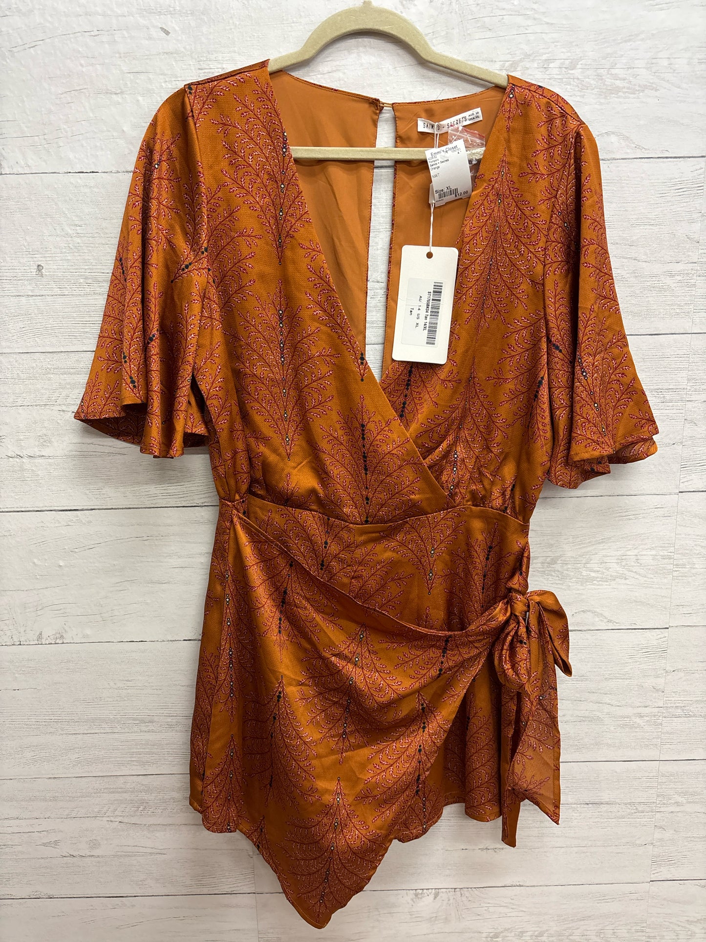 Size XL Saints + Secrets Orange Rompers