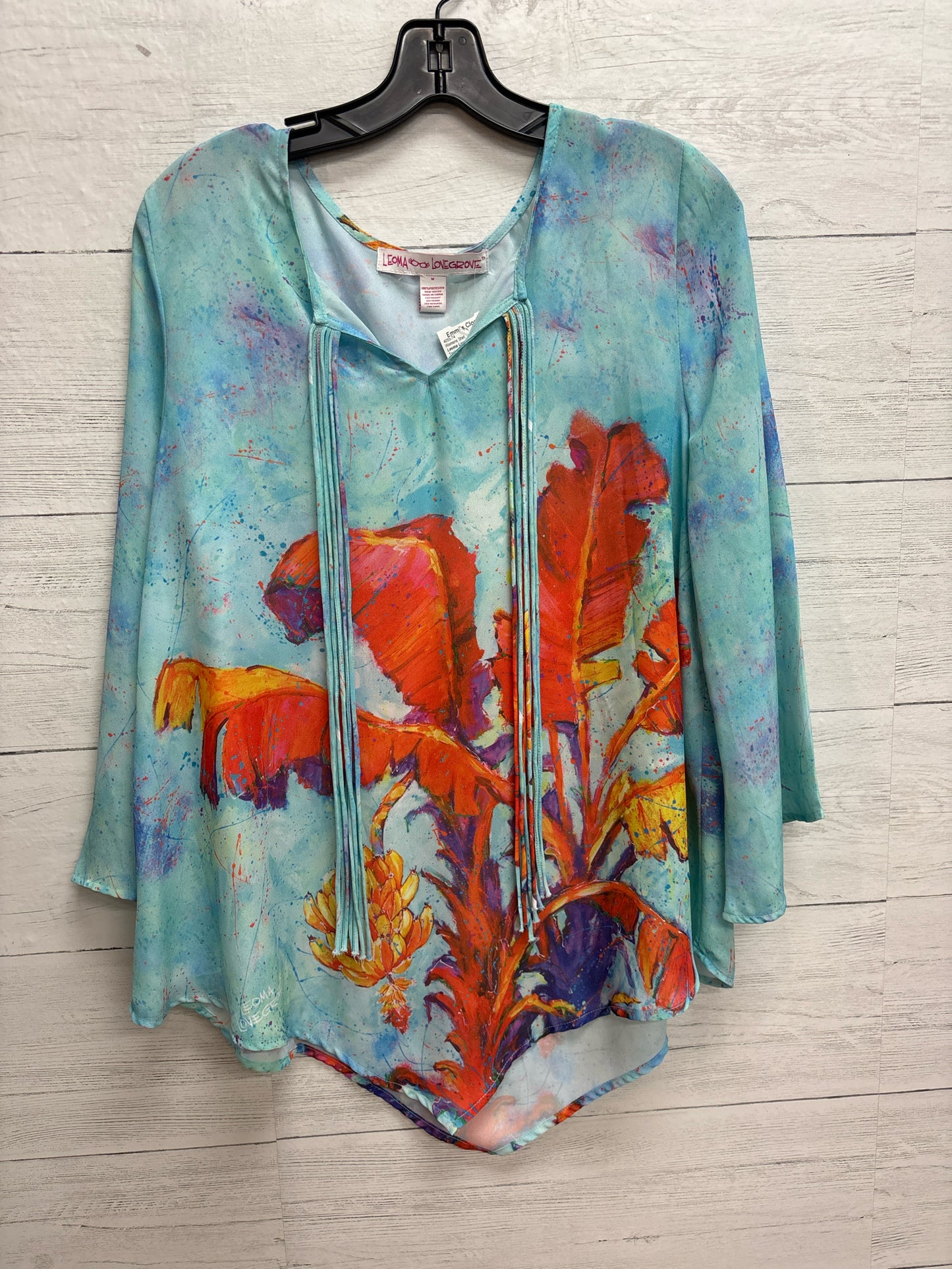Size M Leoma Love grove Teal Womens Shirt