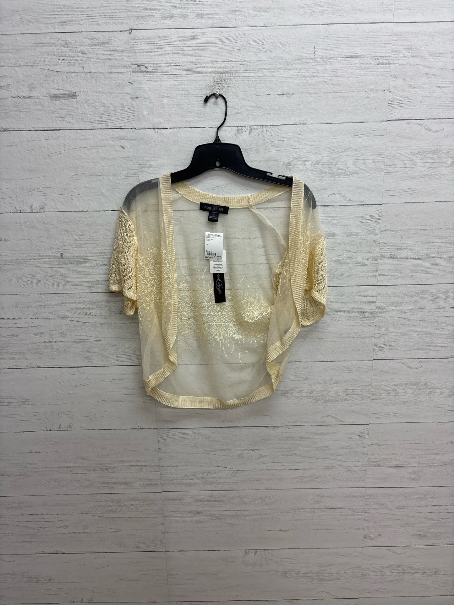 Size L August Silk Cream Womens Cardigan