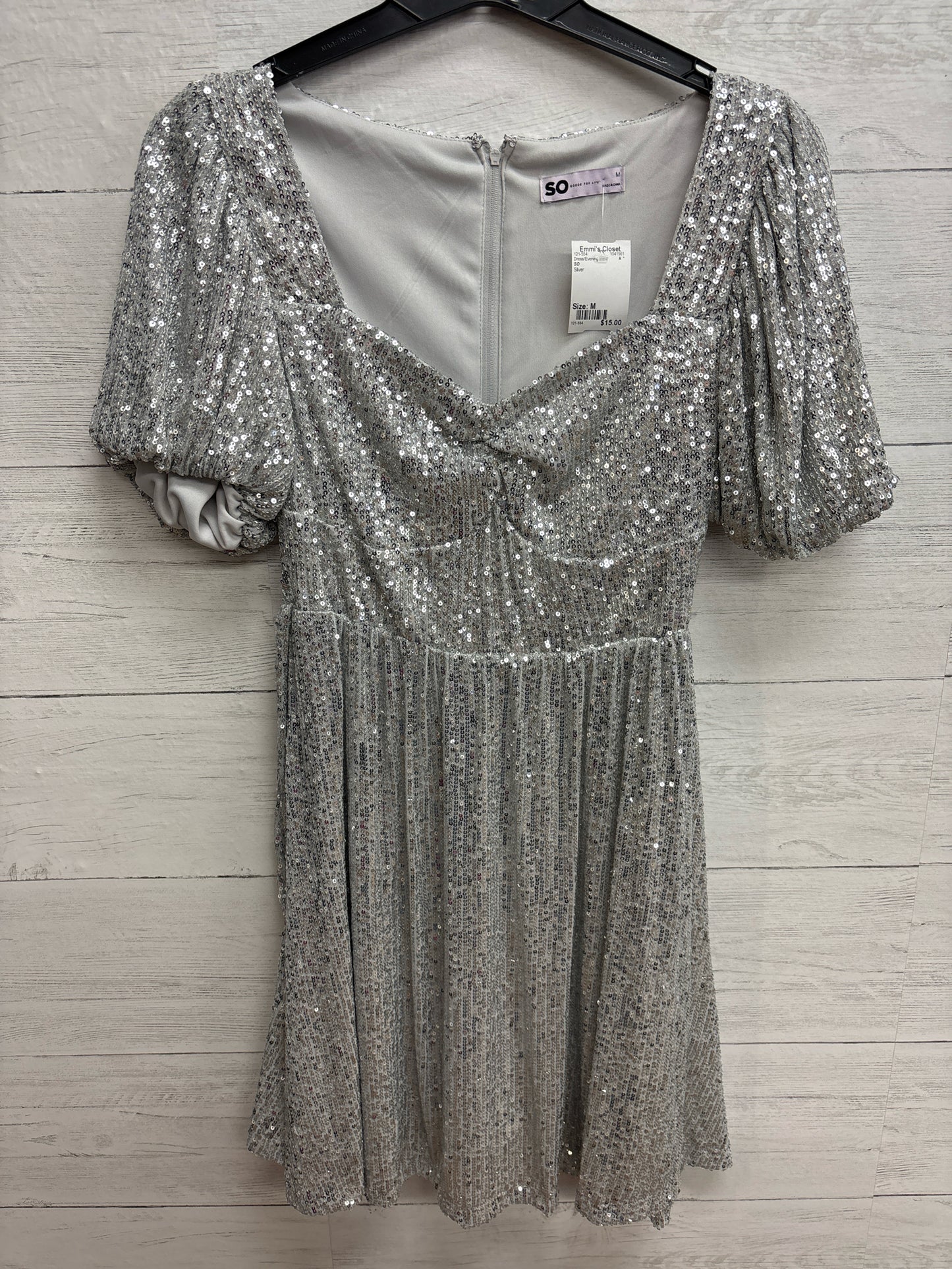 Size M SO Silver Dress/Evening Wear