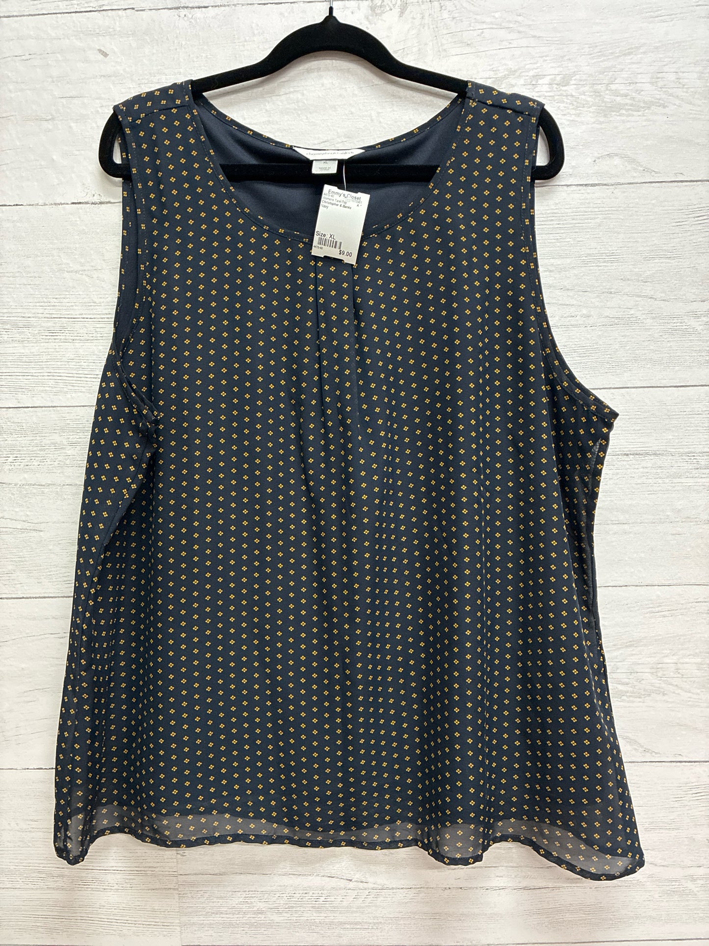Size XL Christopher & Banks Navy Womens Tank-Top