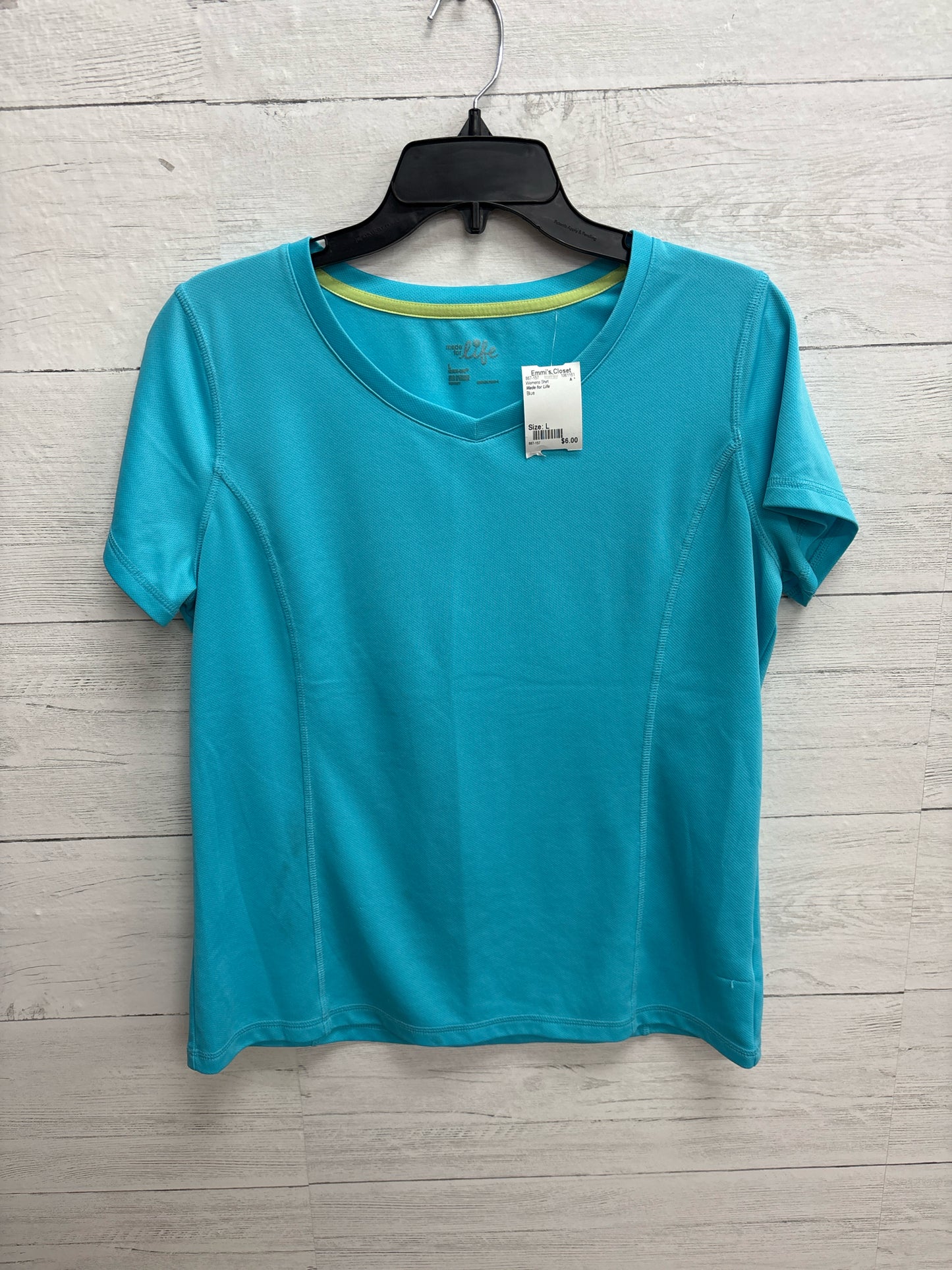 Size L Made for Life Blue Womens Shirt