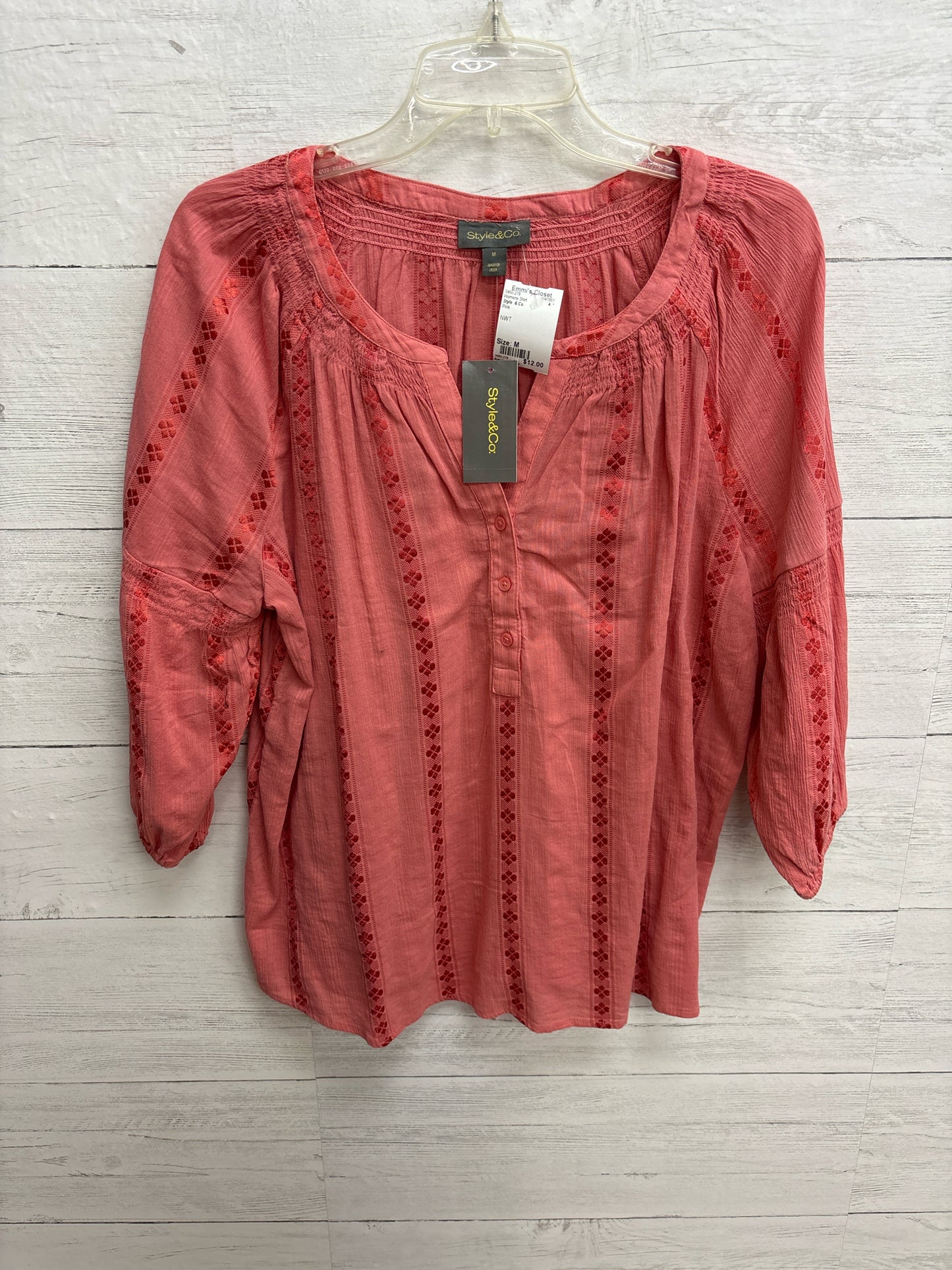 Size M Style & Co Pink Womens Shirt