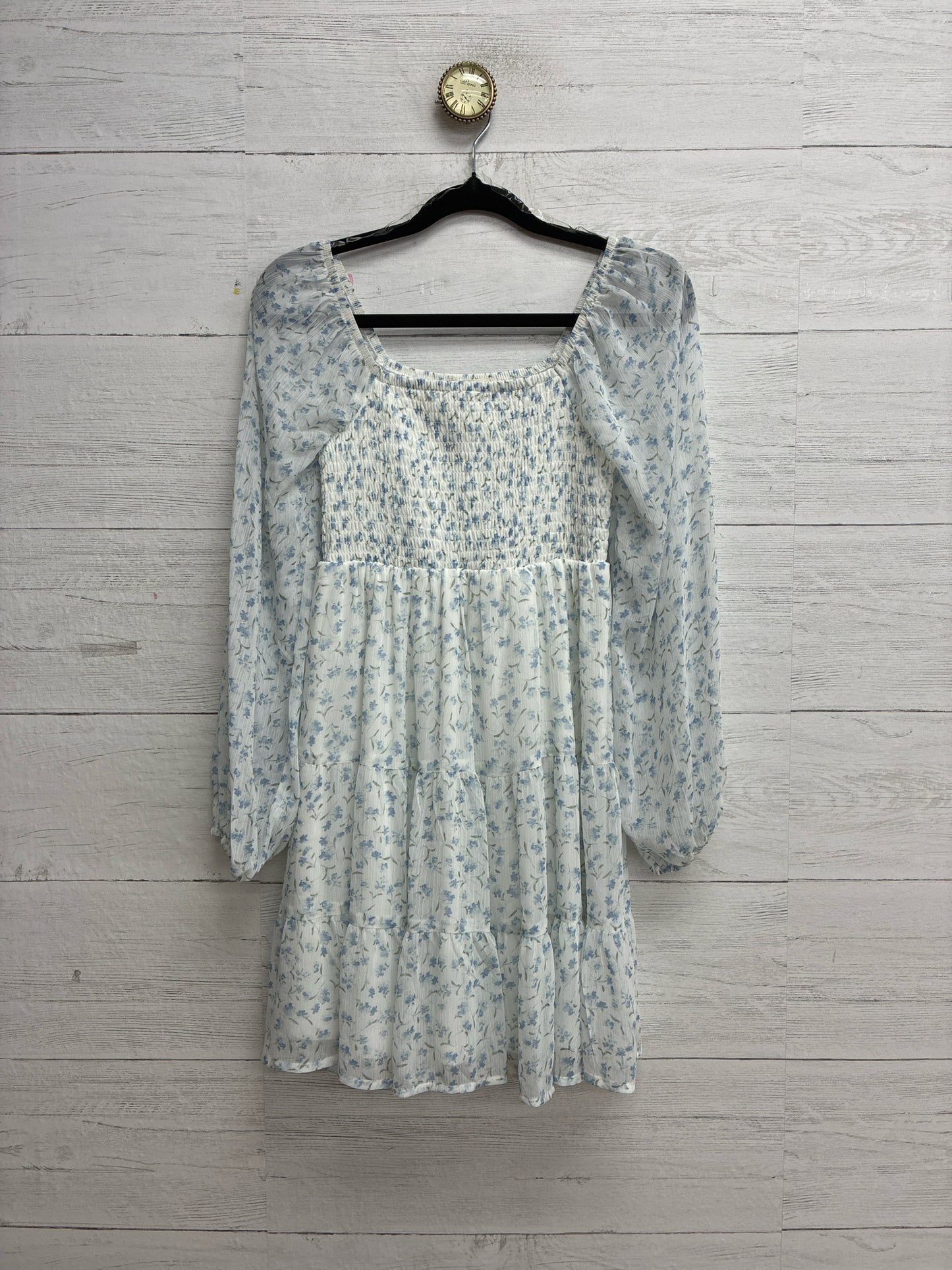 Size XS Ultra Flirt white/blue floral Dress/Evening Wear