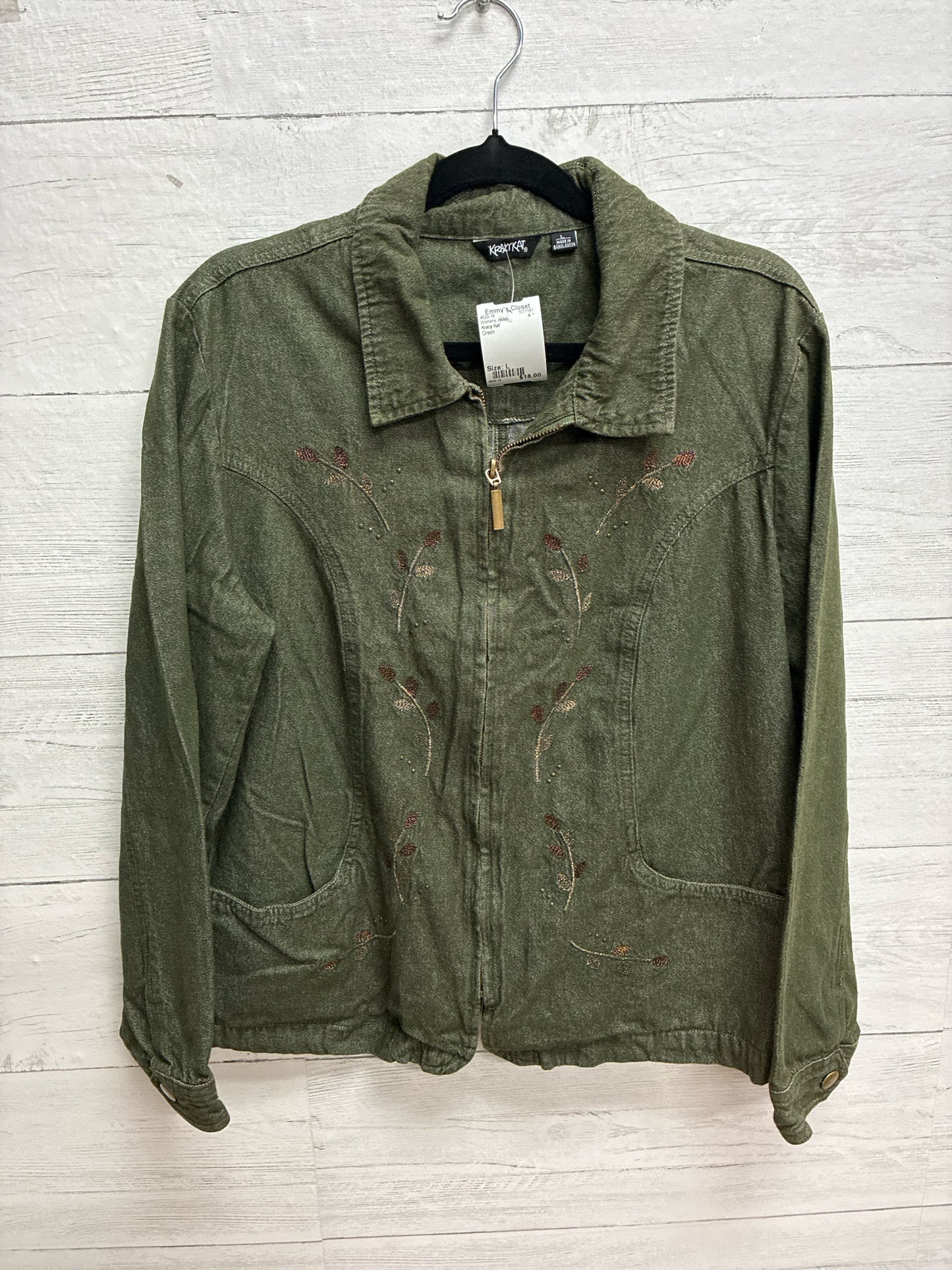 Size L Krazy Kat Green Womens Jacket