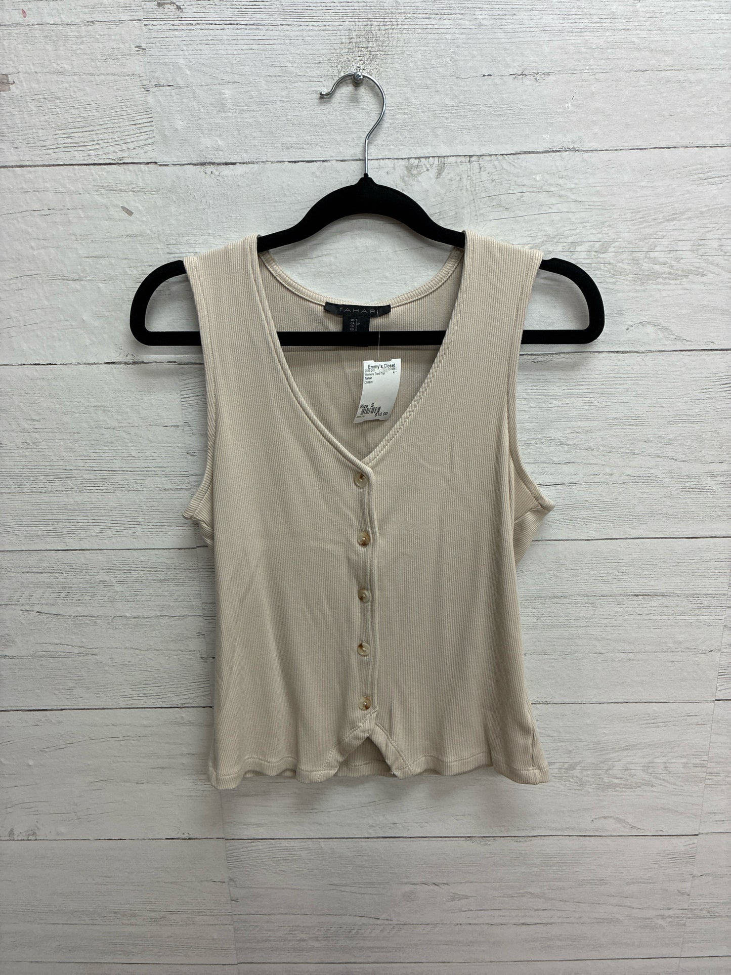 Size S Tahari Cream Womens Tank-Top
