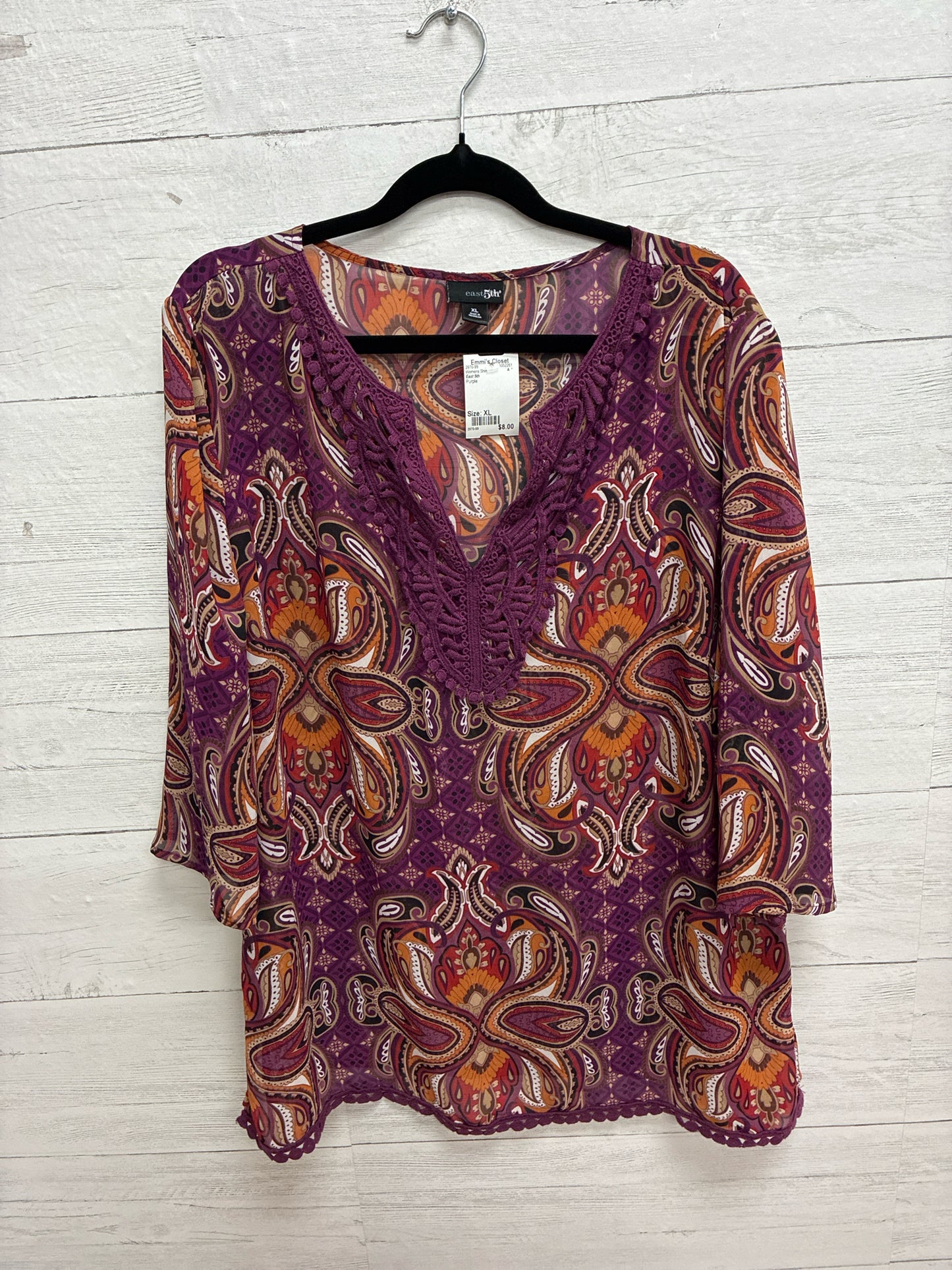 Size XL East 5th Purple Womens Shirt