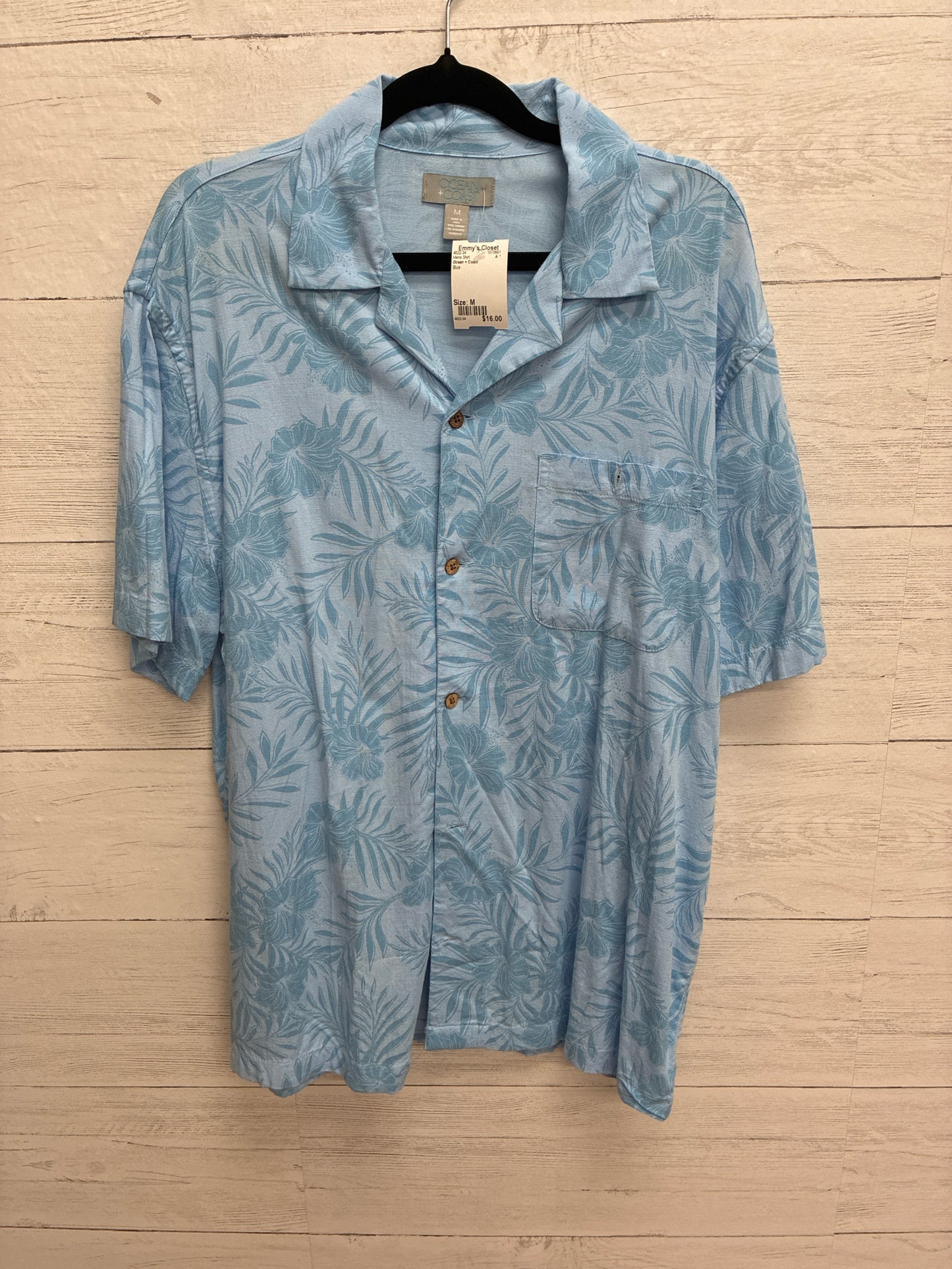 Size M Ocean + Coast Blue Mens Shirt