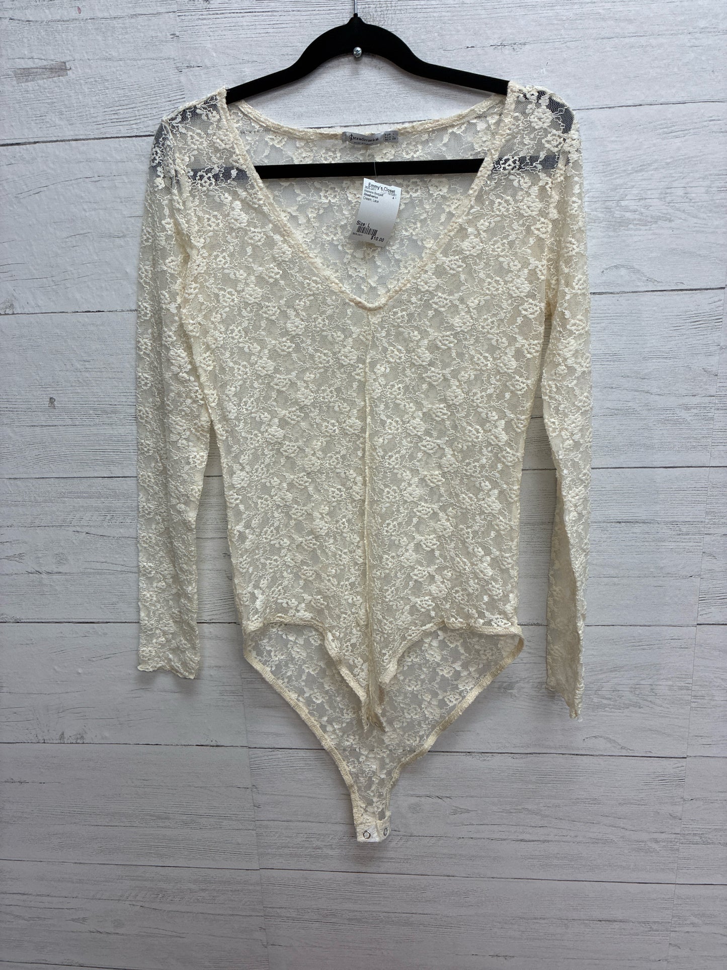 Size L Stradivarius Cream Womens Bodysuit