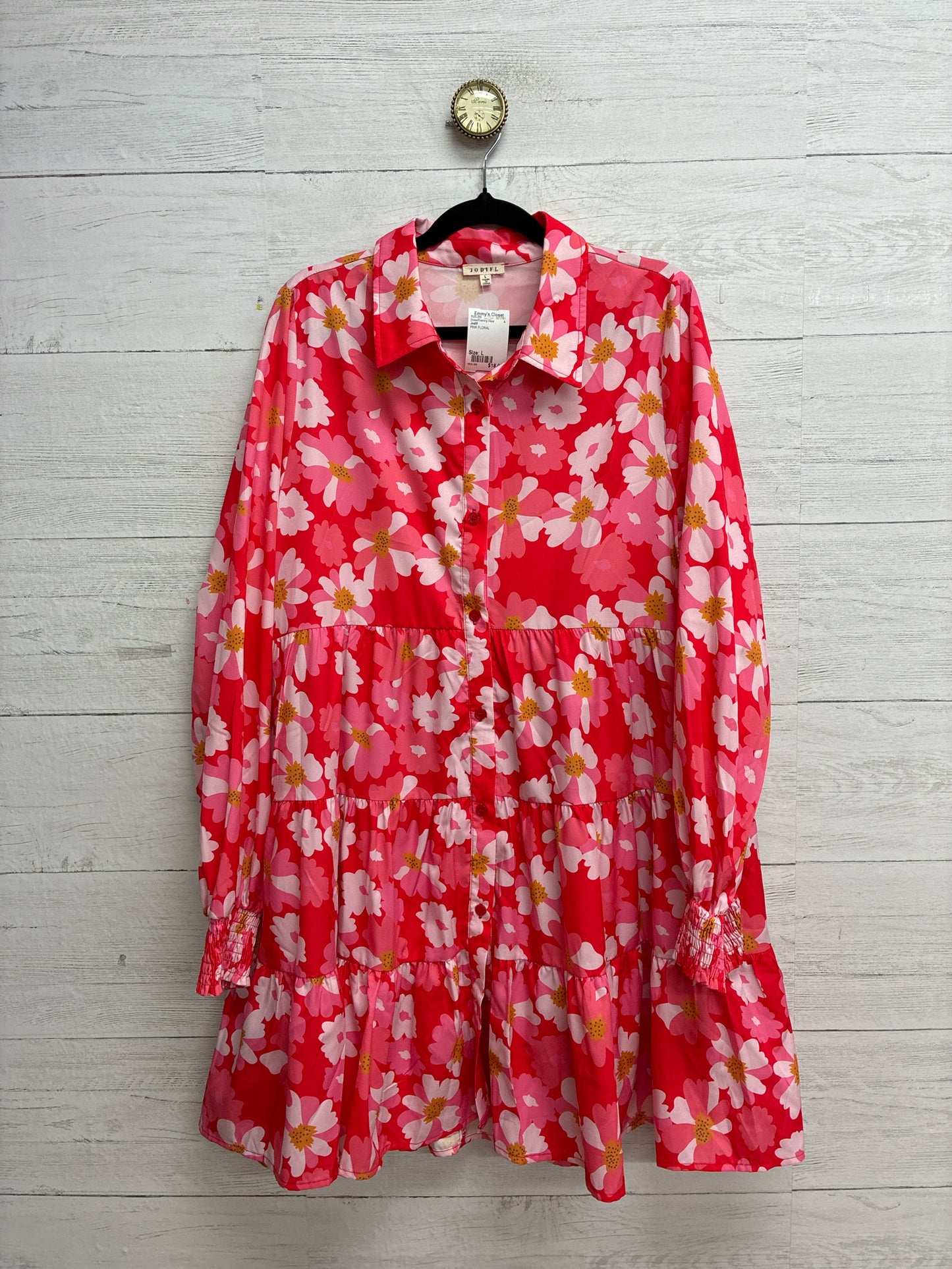 Size L Jodifl PINK FLORAL Dress/Evening Wear
