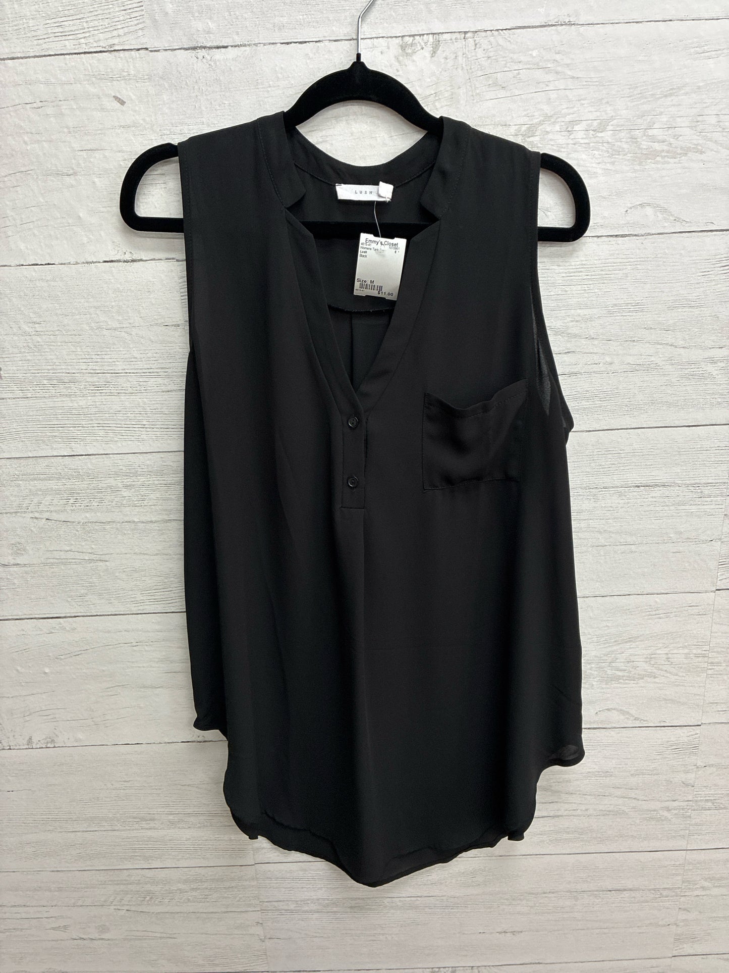Size M Lush Black Womens Tank-Top