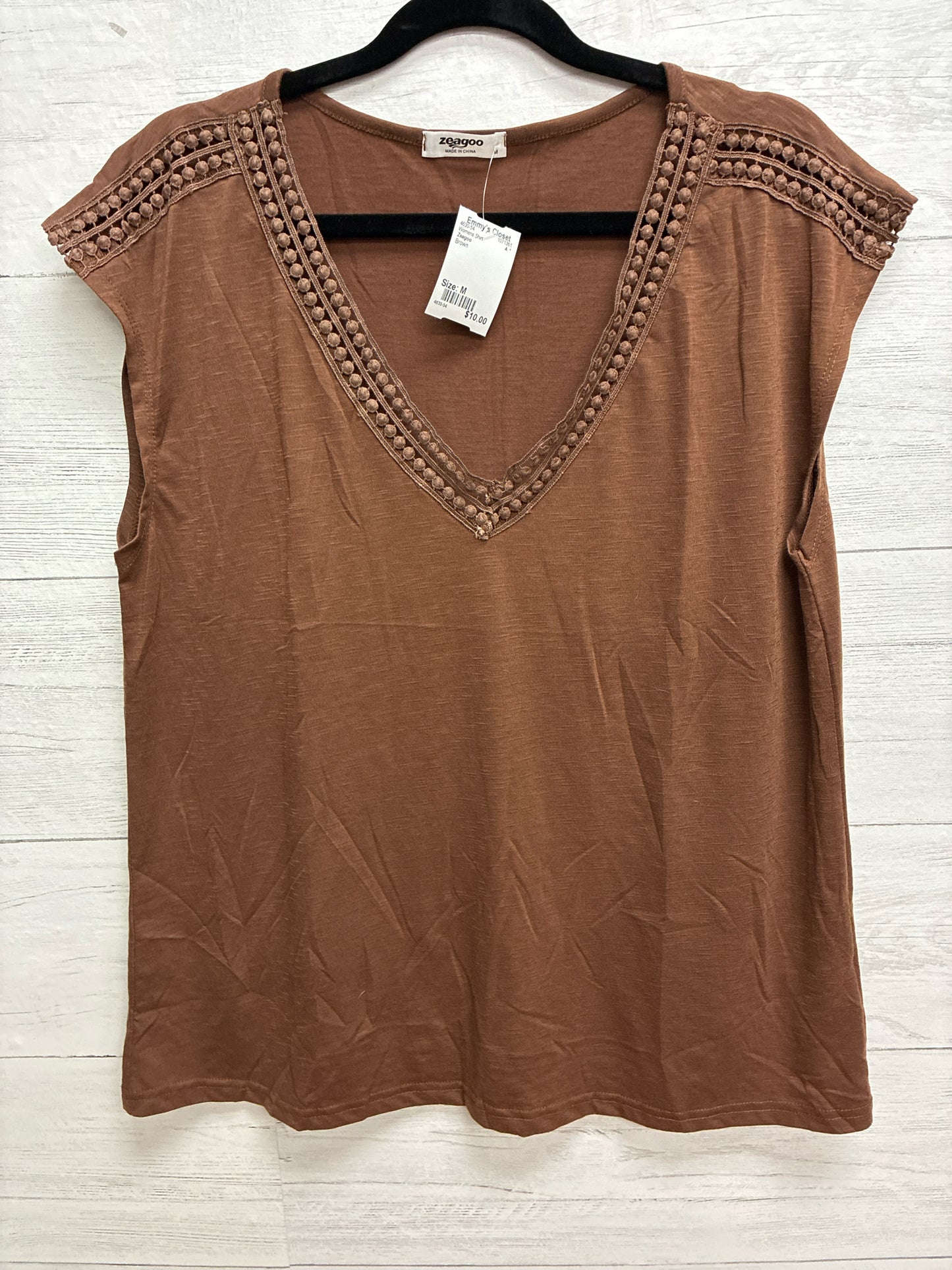 Size M Zeagoo Brown Womens Shirt
