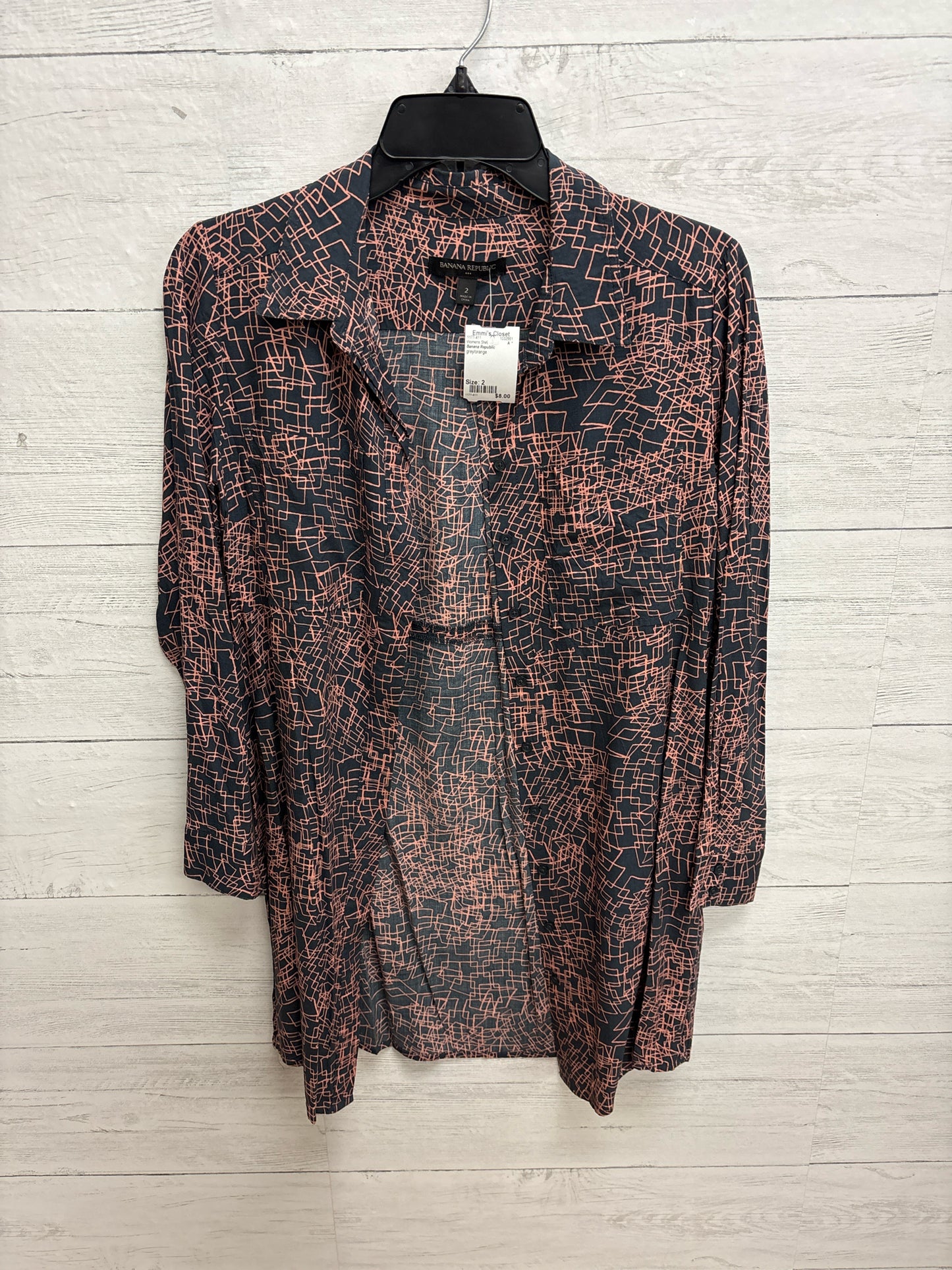 Size 2 Banana Republic grey/orange Womens Shirt