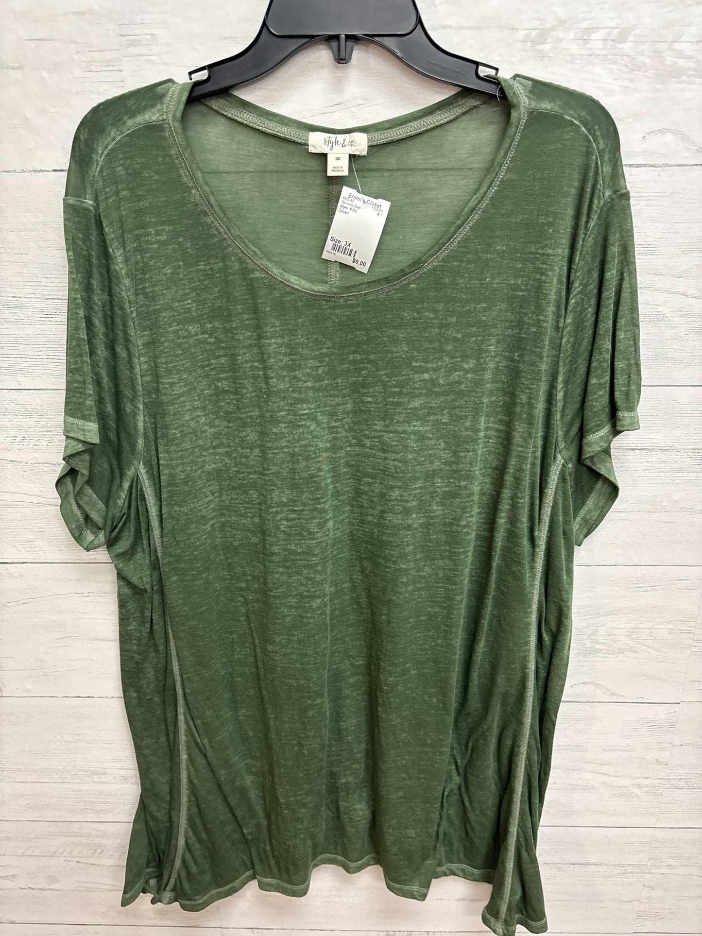 Size 3X Style & Co Green Womens Shirt