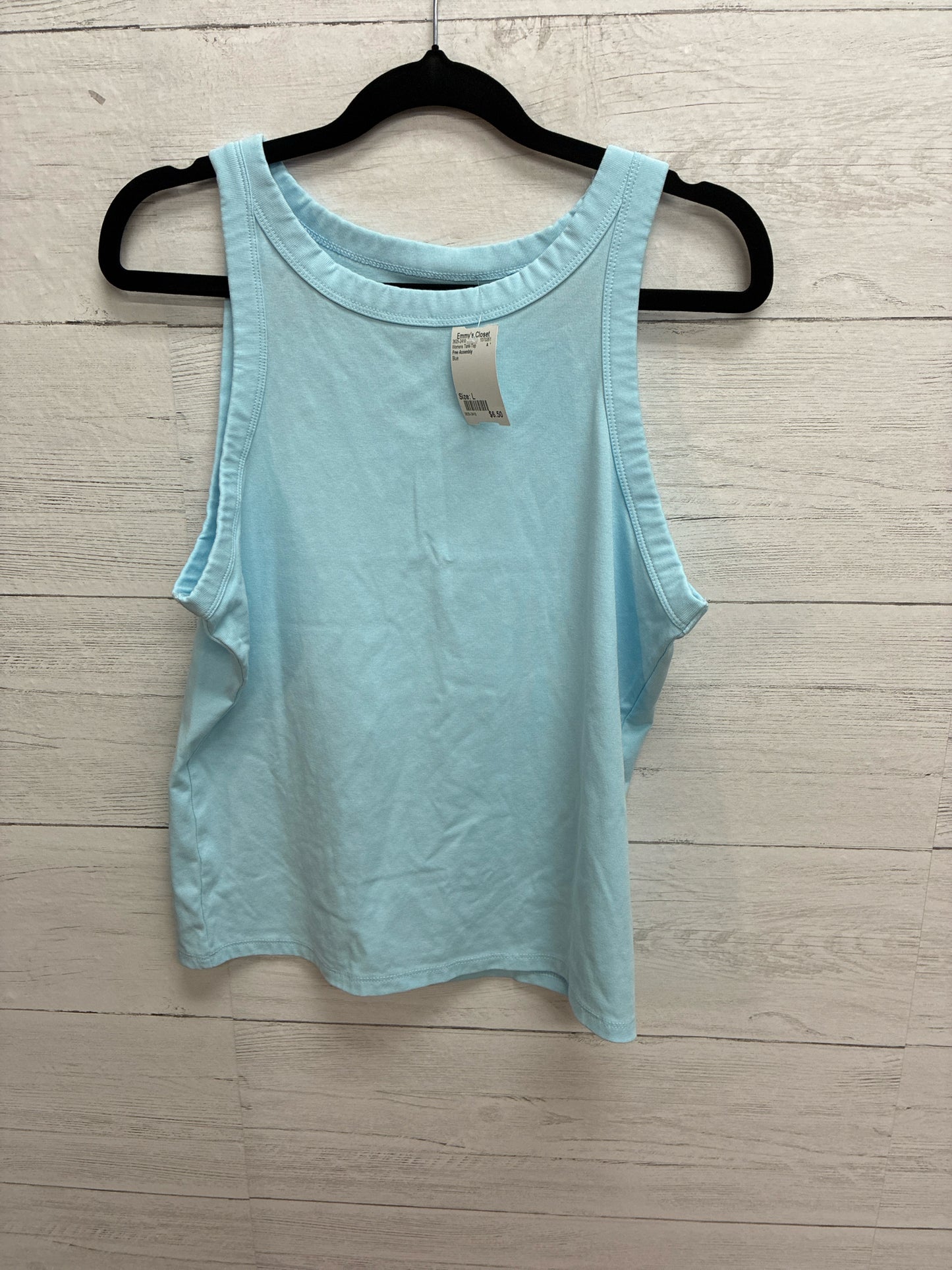 Size L Free Assembly Blue Womens Tank-Top