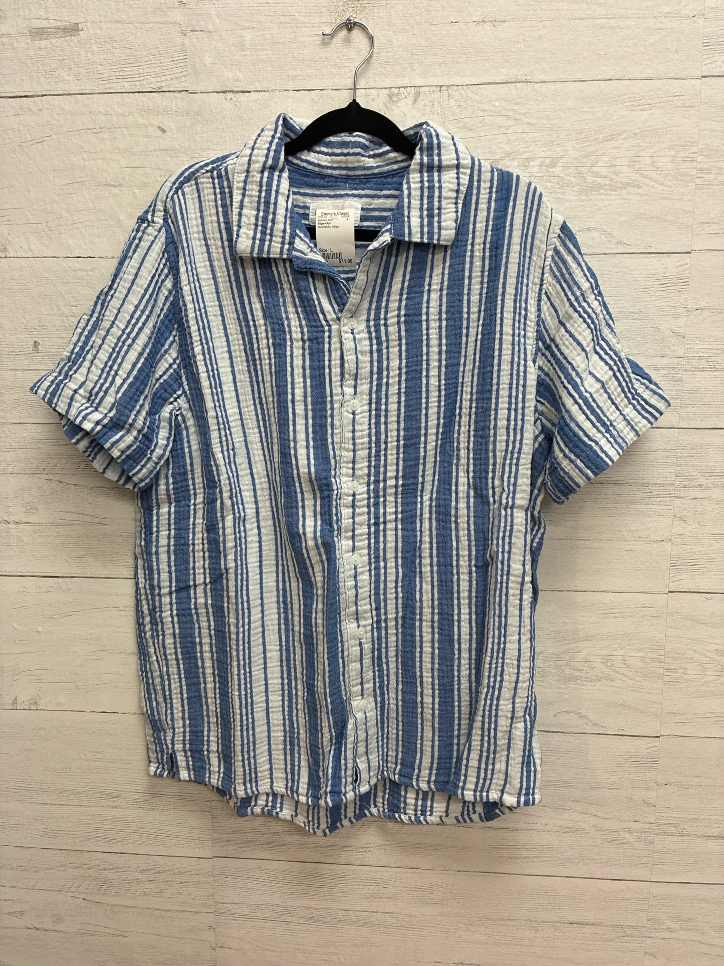 Size L Edgar+Ash Blue/White Womens Shirt