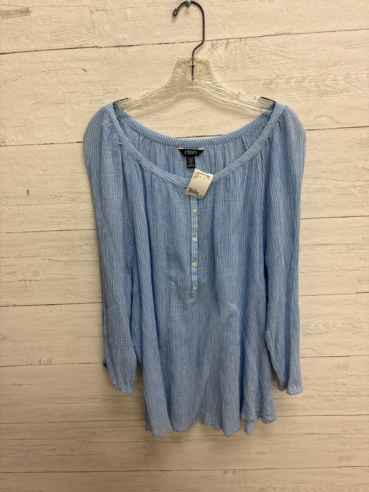 Size 3X CHAPS Blue Womens Shirt