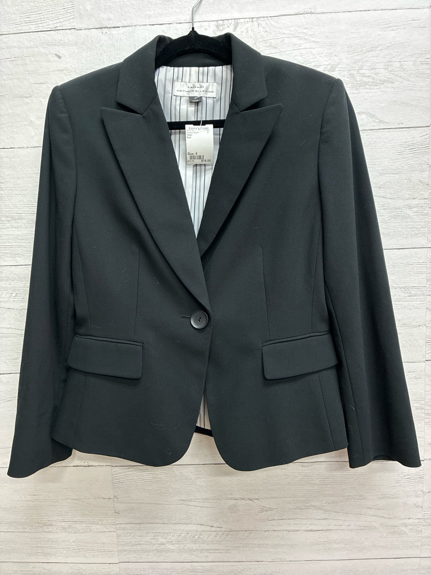 Size 6 Tahari Black Womens Blazer