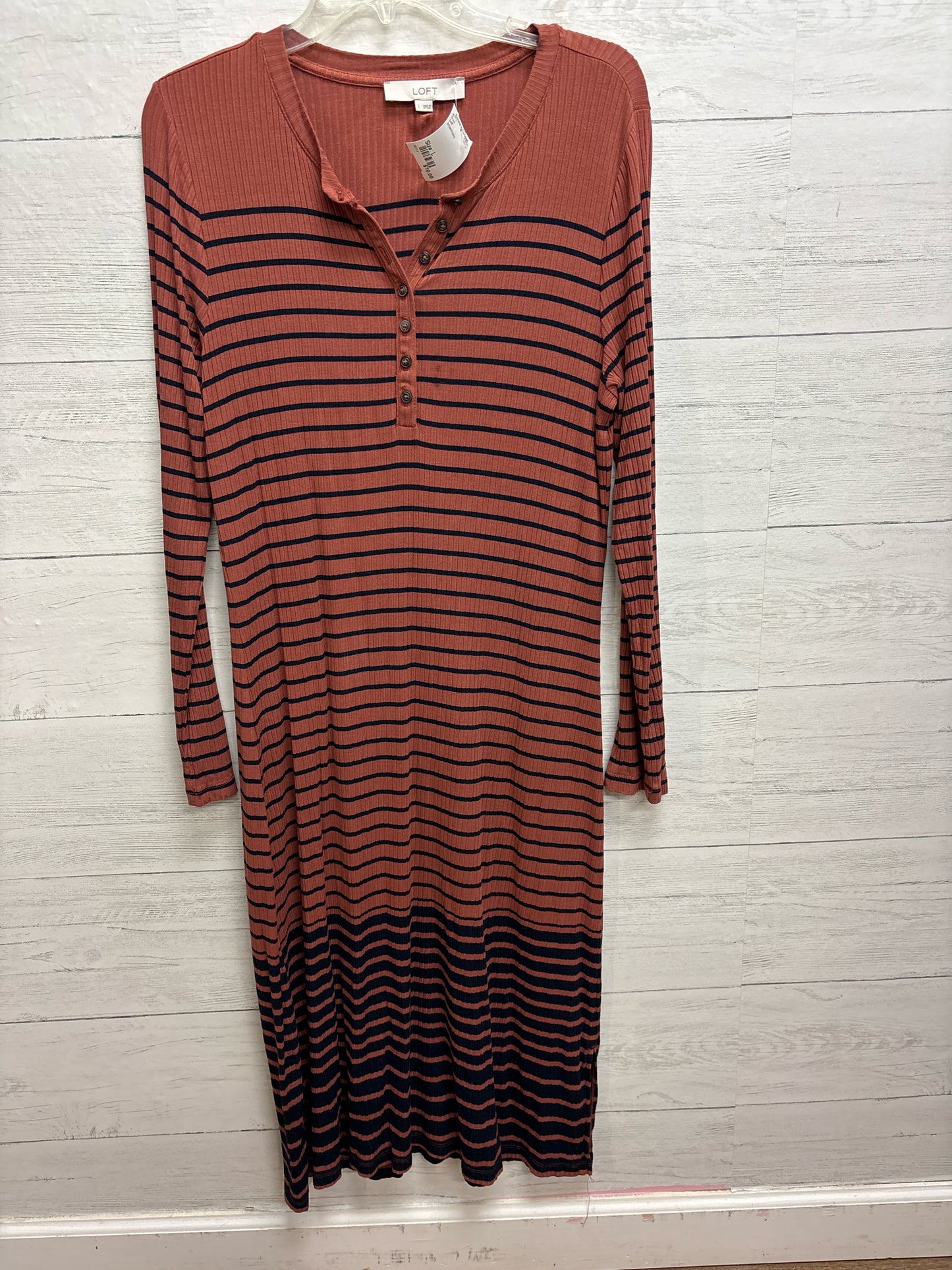 Size L Loft brown/navy Dress