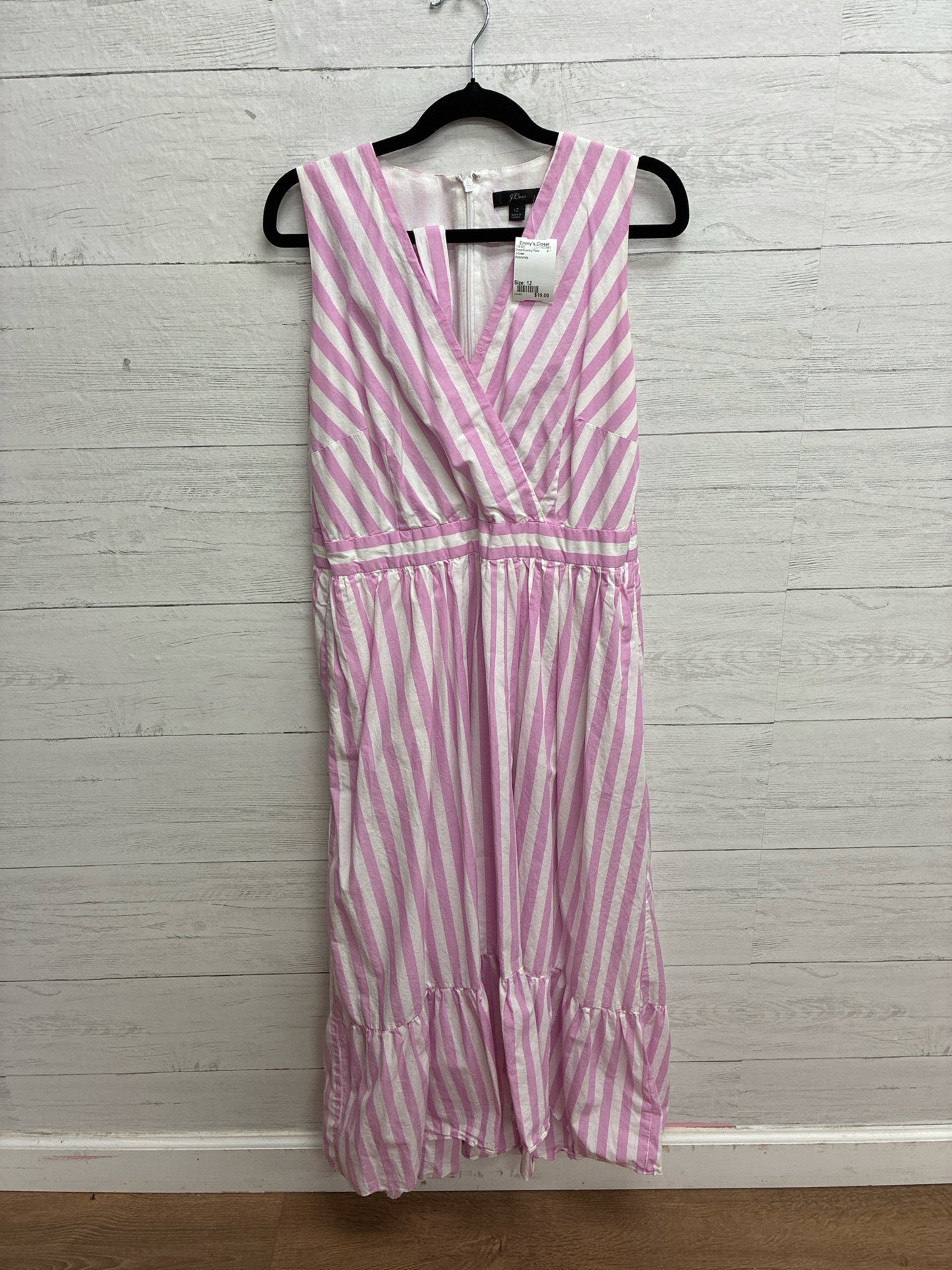 Size 12 J Crew Pink/white Dress/Evening Wear