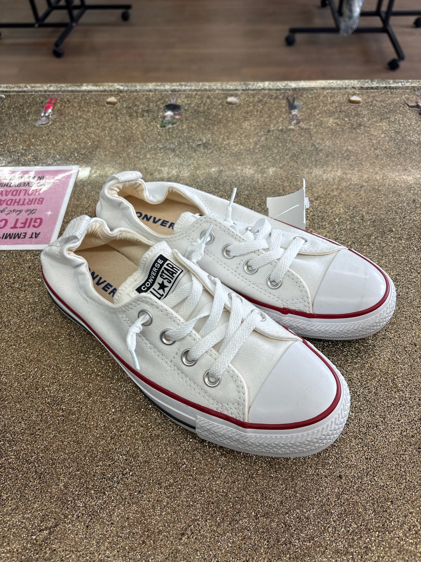 8 Converse White Womens Shoe