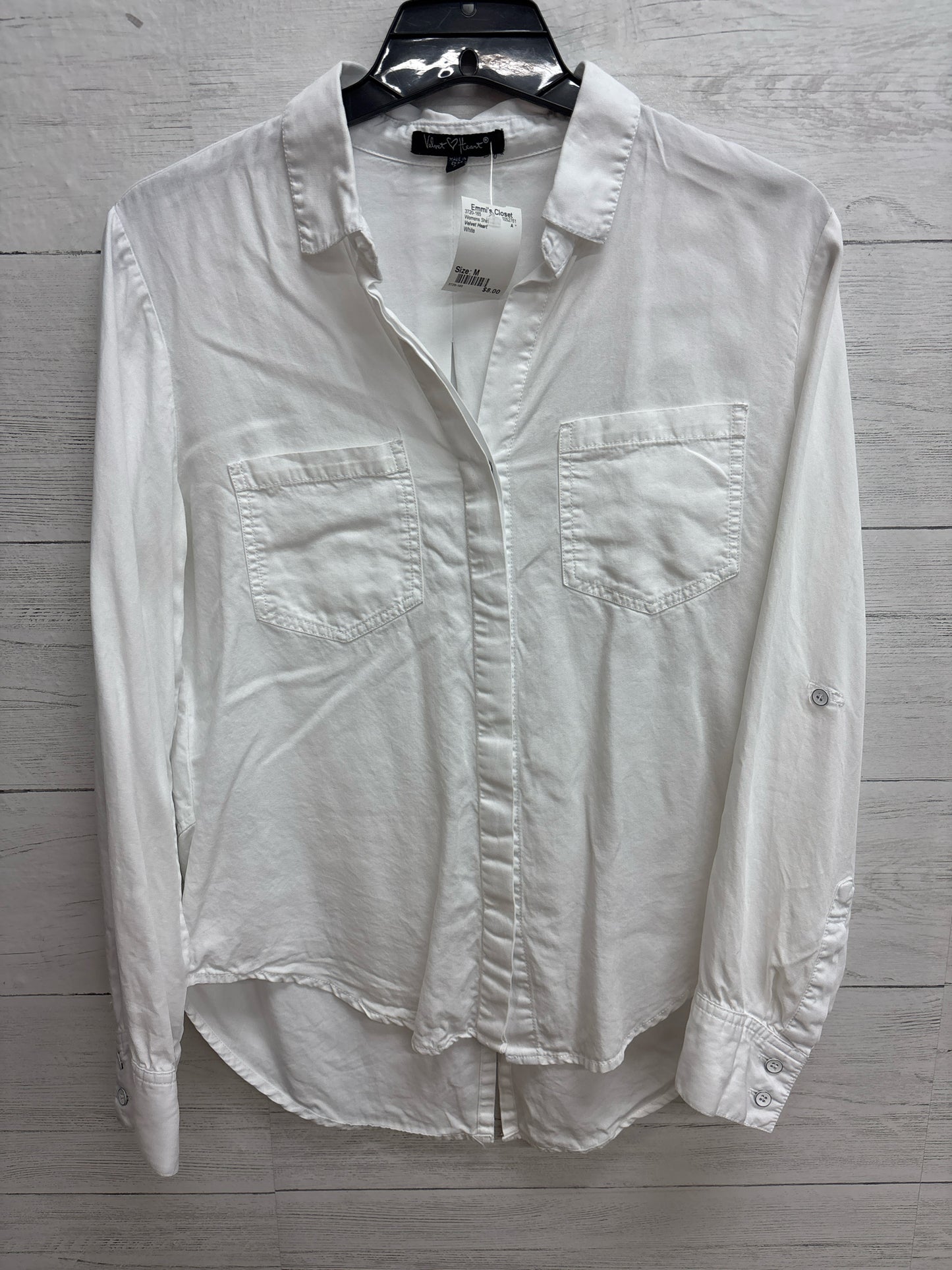 Size M Velvet Heart White Womens Shirt