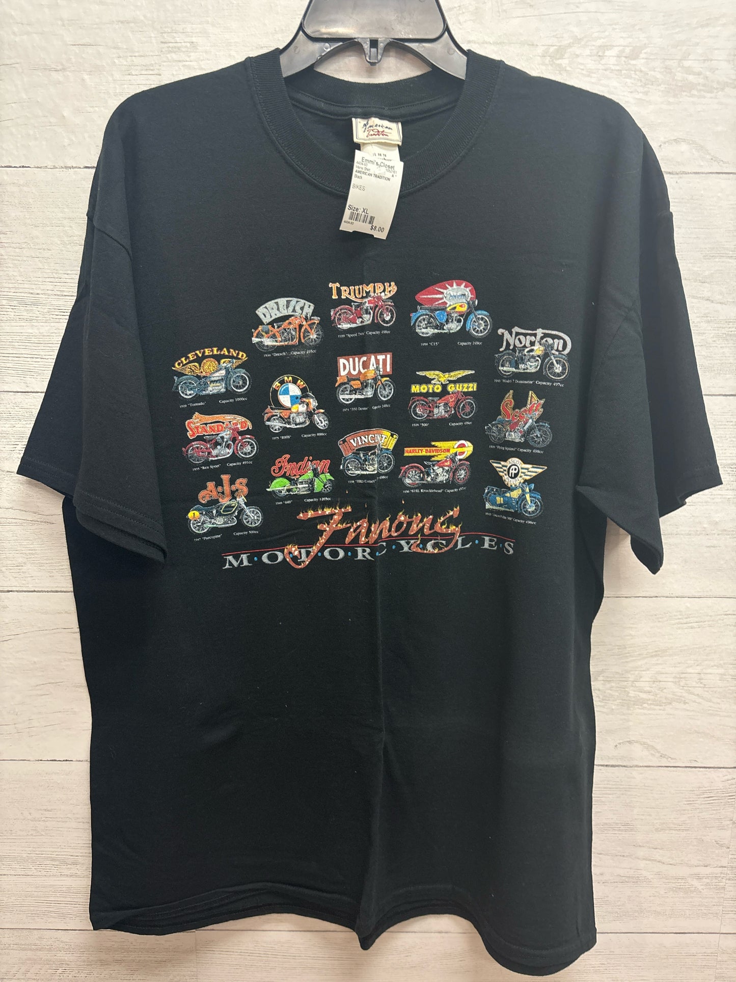 Size XL AMERICAN TRADITION Black Mens Shirt