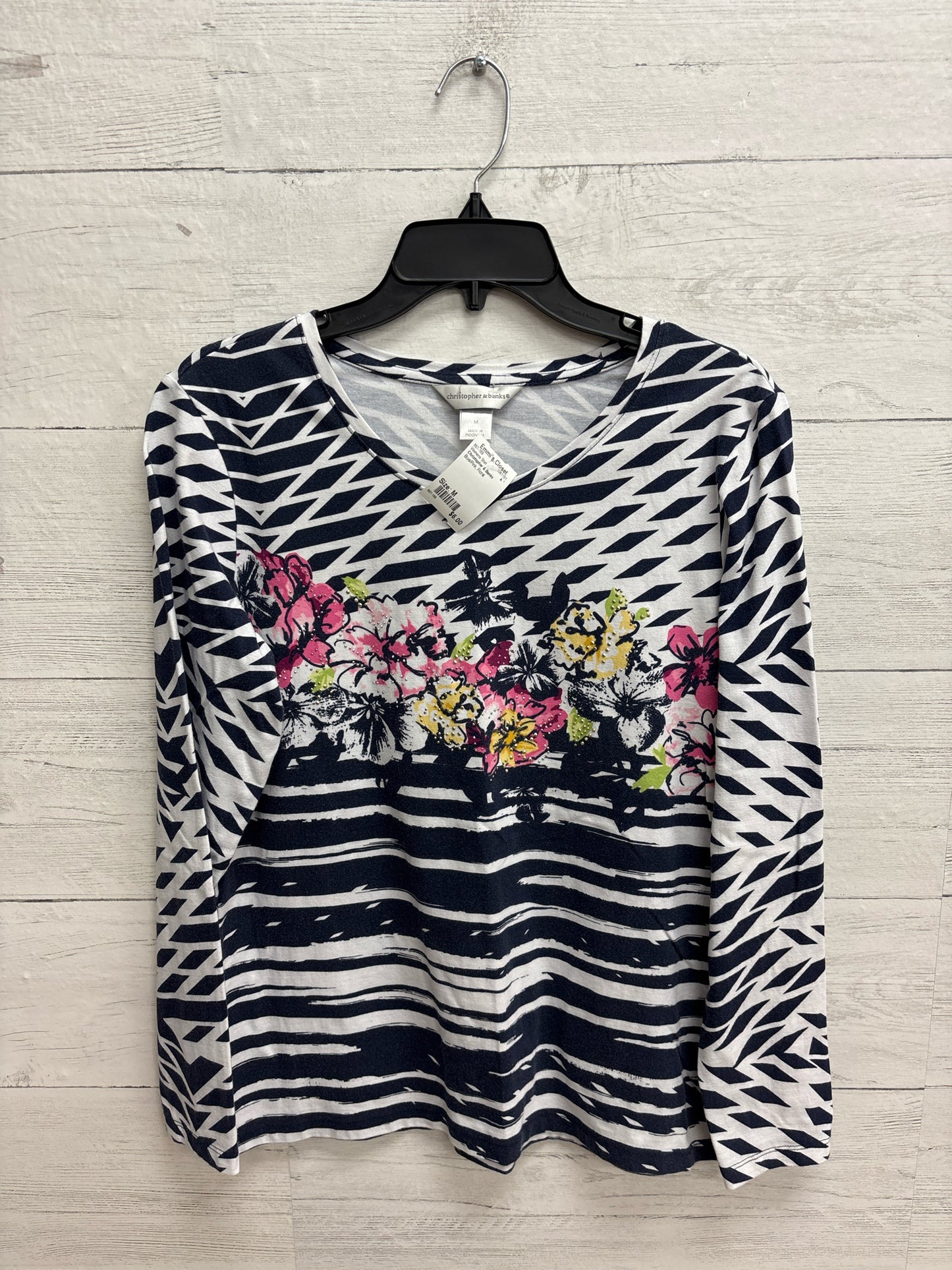 Size M Christopher & Banks Blue/Pink Womens Shirt