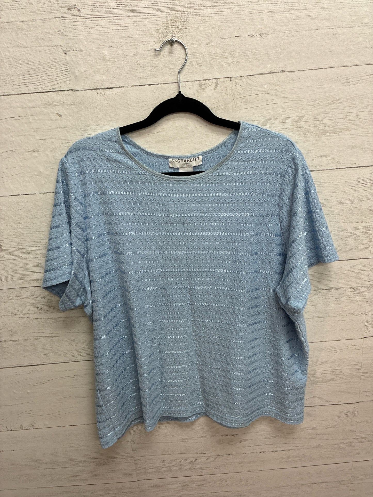 Size 1X Sag Harbor Blue Womens Tank-Top
