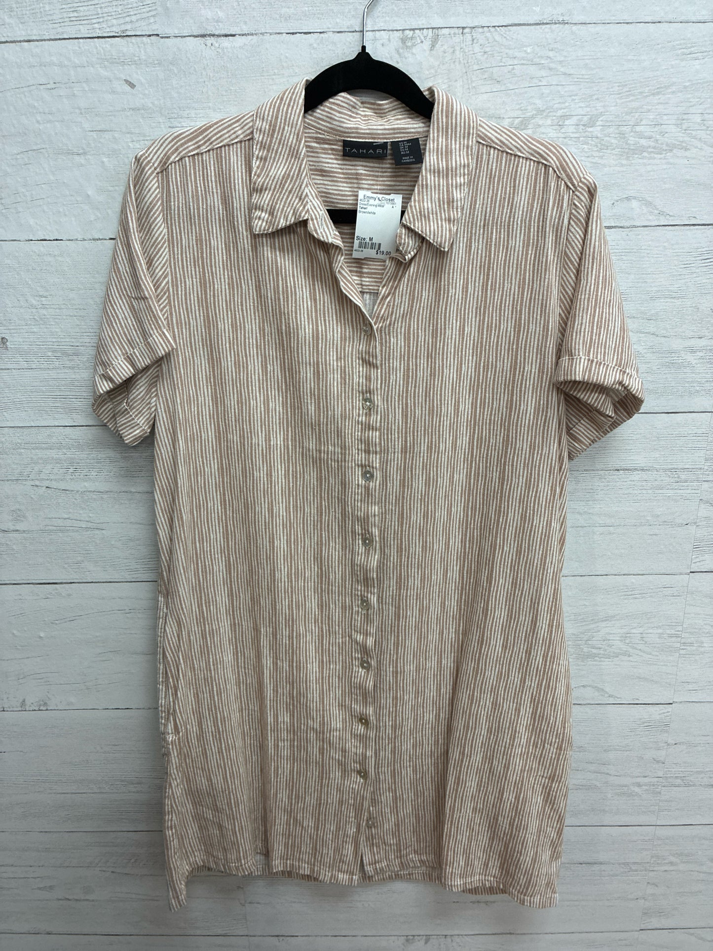 Size M Tahari Brown/white Dress/Evening Wear