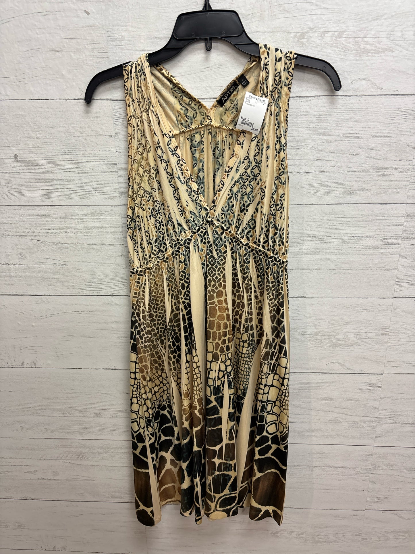 Size APT.9 Cream/Brown Dress
