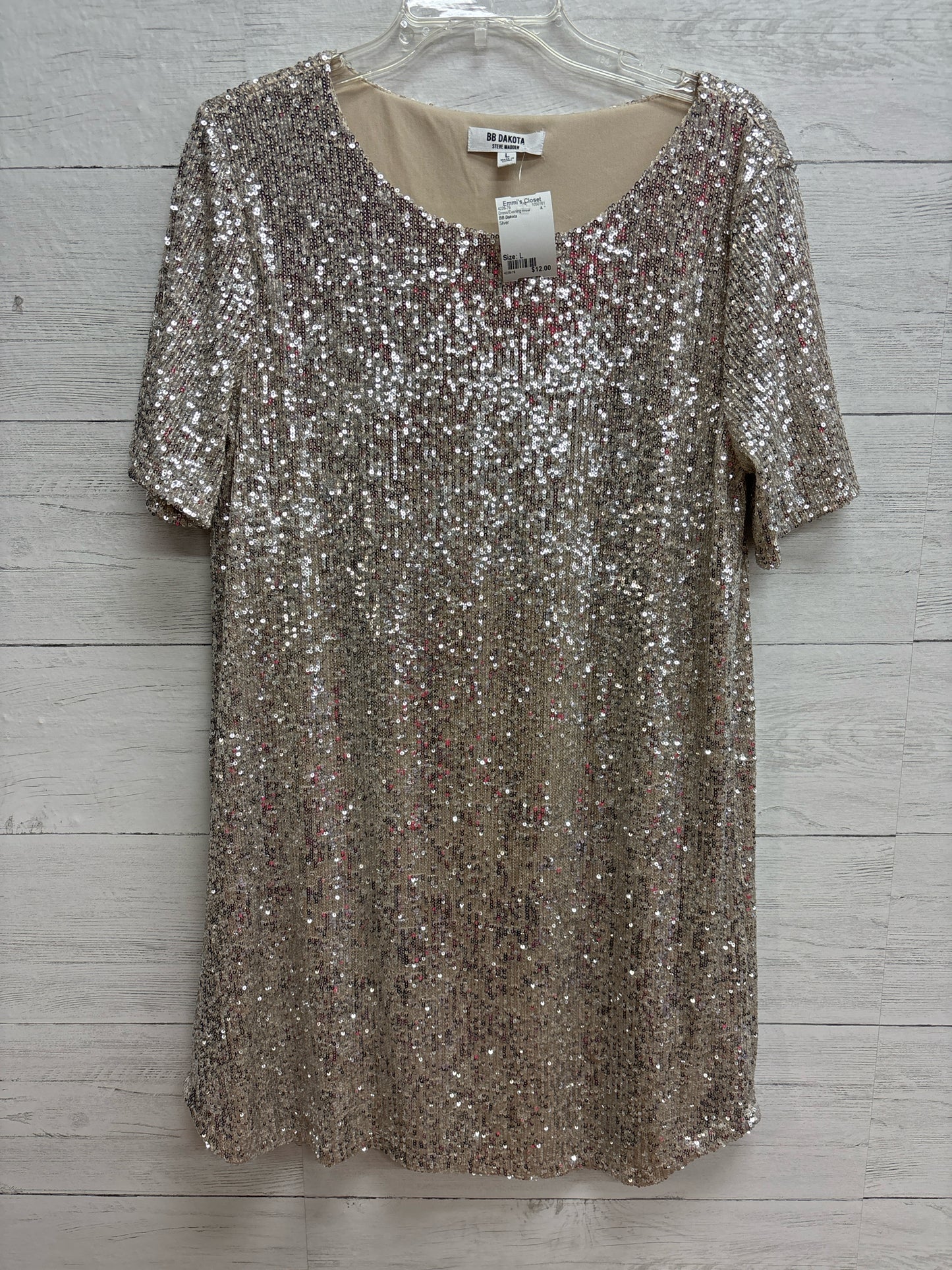 Size L Steve Madden Silver GOWN