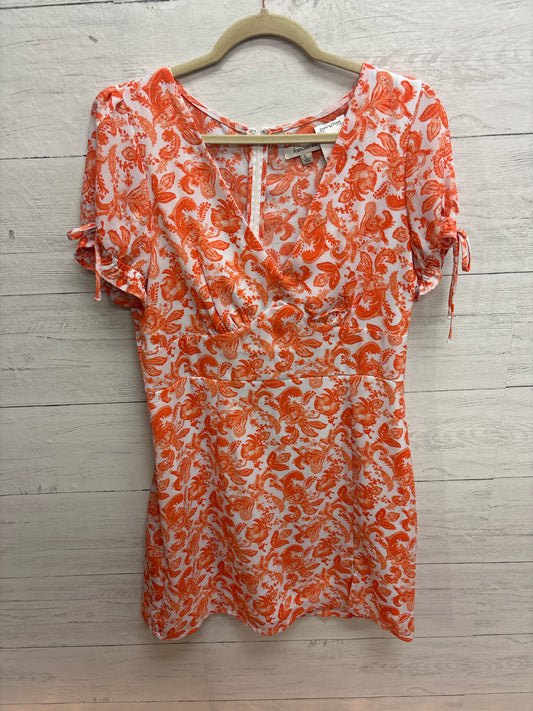 Size L Francesaca Orange/White Dress/Evening Wear