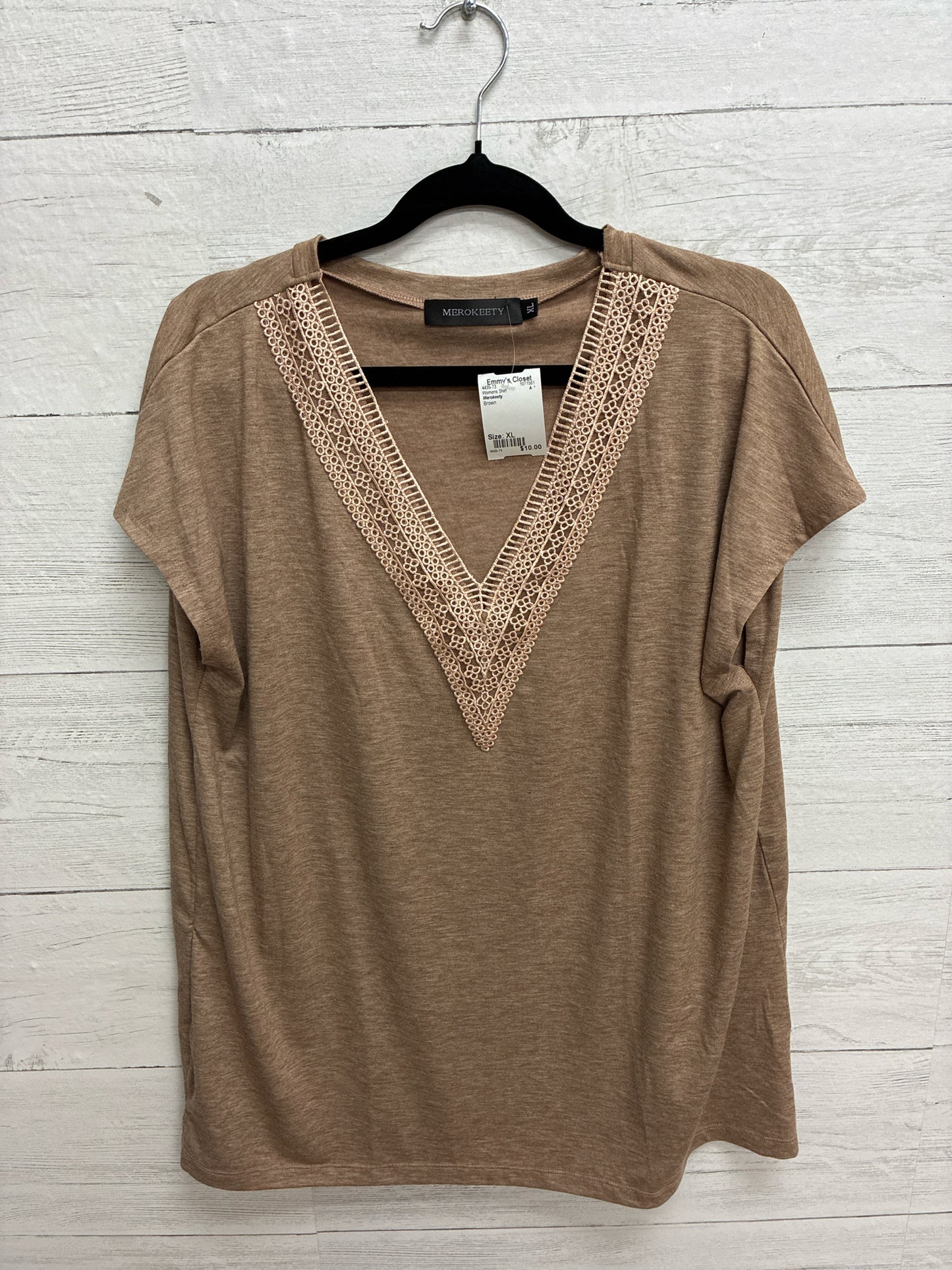 Size XL Merokeety Brown Womens Shirt