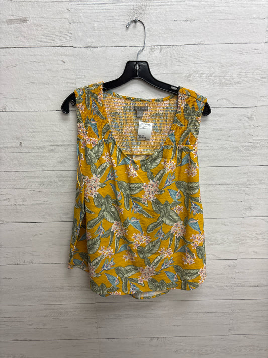 Size 1X Falls Creek Green/Yellow Womens Tank-Top