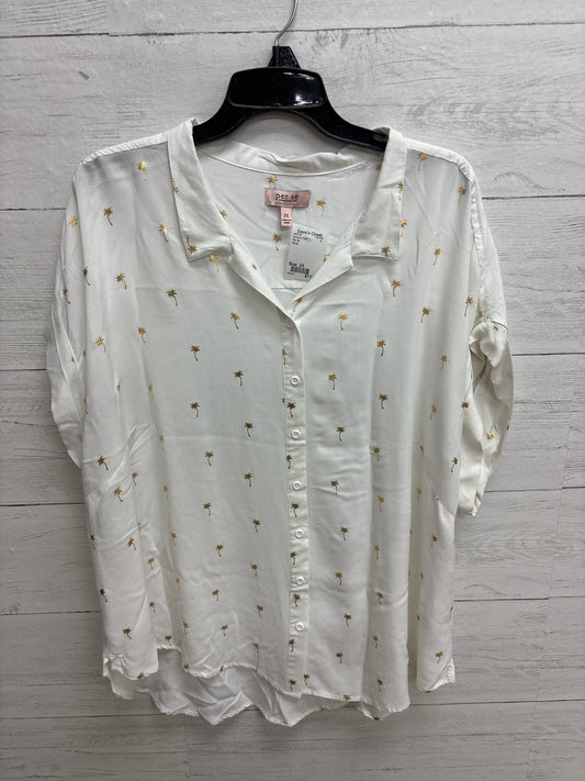 Size 2X Per Se White Womens Shirt