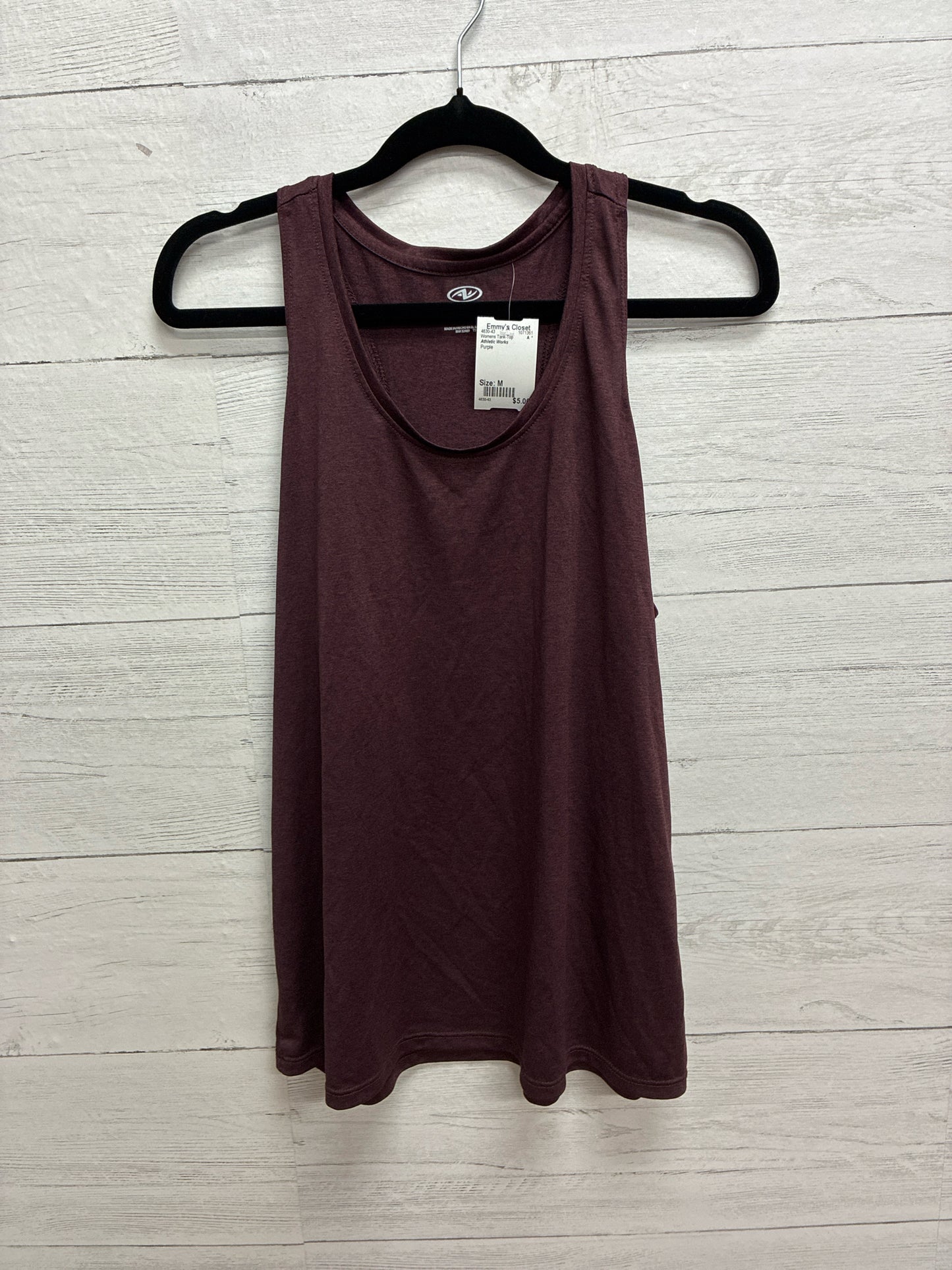 Size M Athletic Works Purple Womens Tank-Top