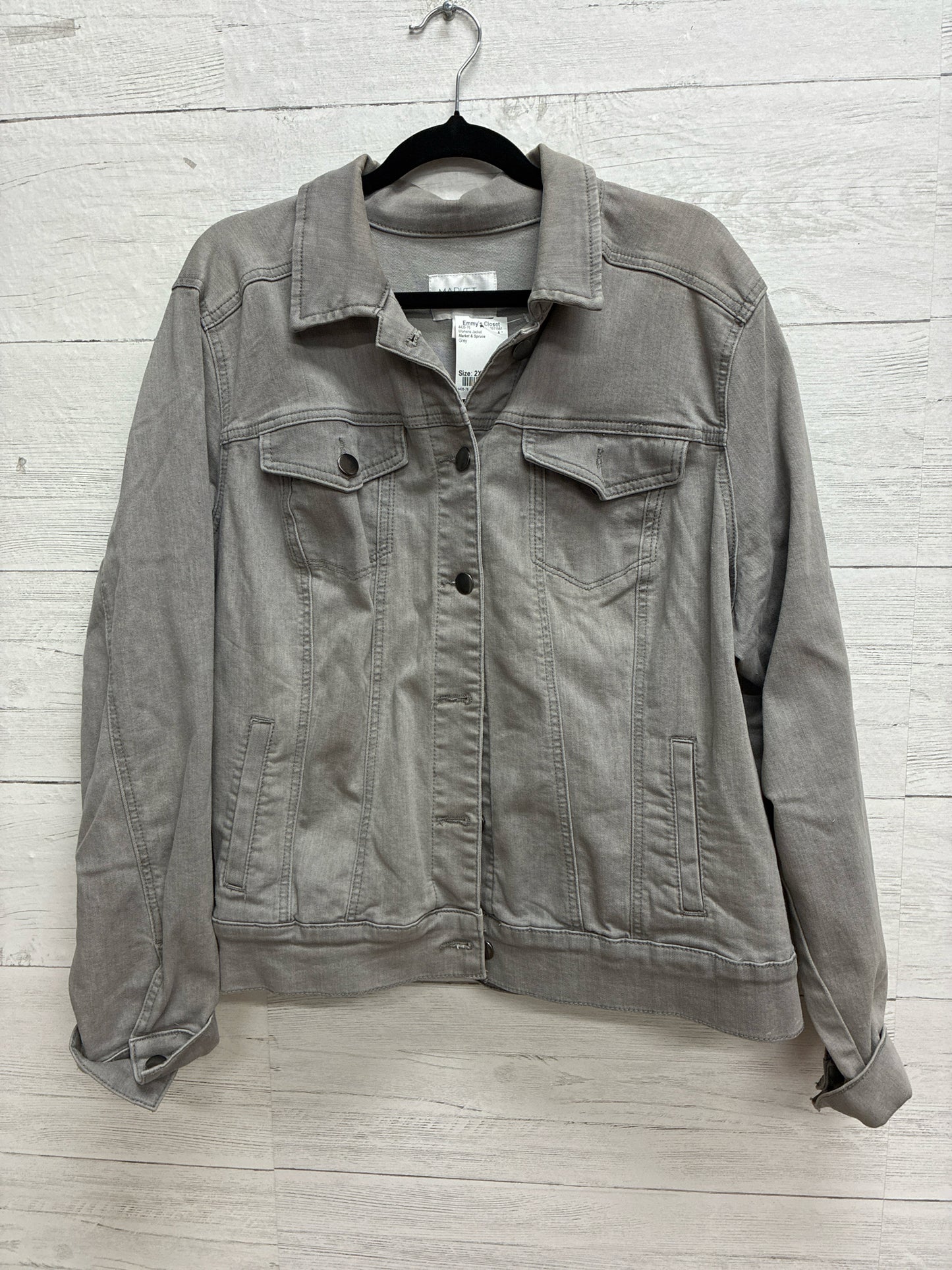 Size 2X Market & Spruce Grey Womens Jacket