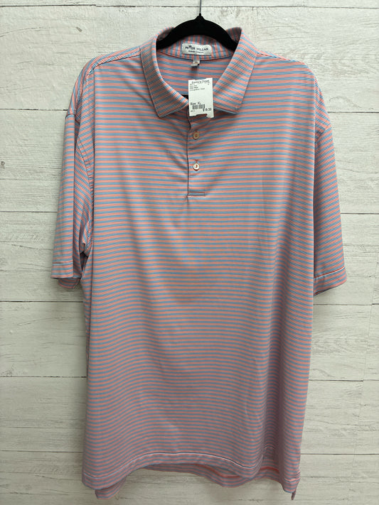 Size XL Peter Millar Orange/Blue Mens Shirt