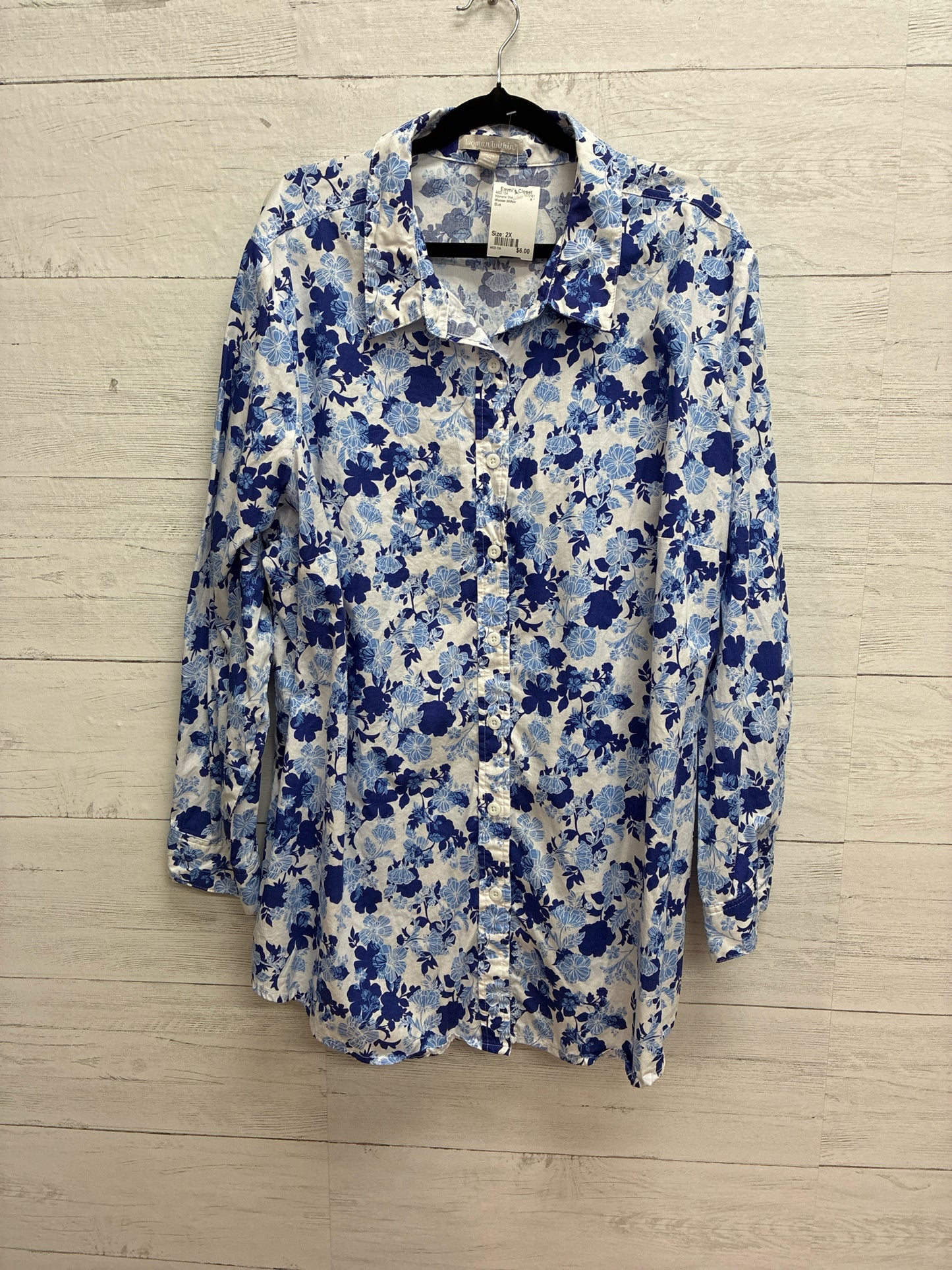 Size 2X Women Within Blue Womens Shirt