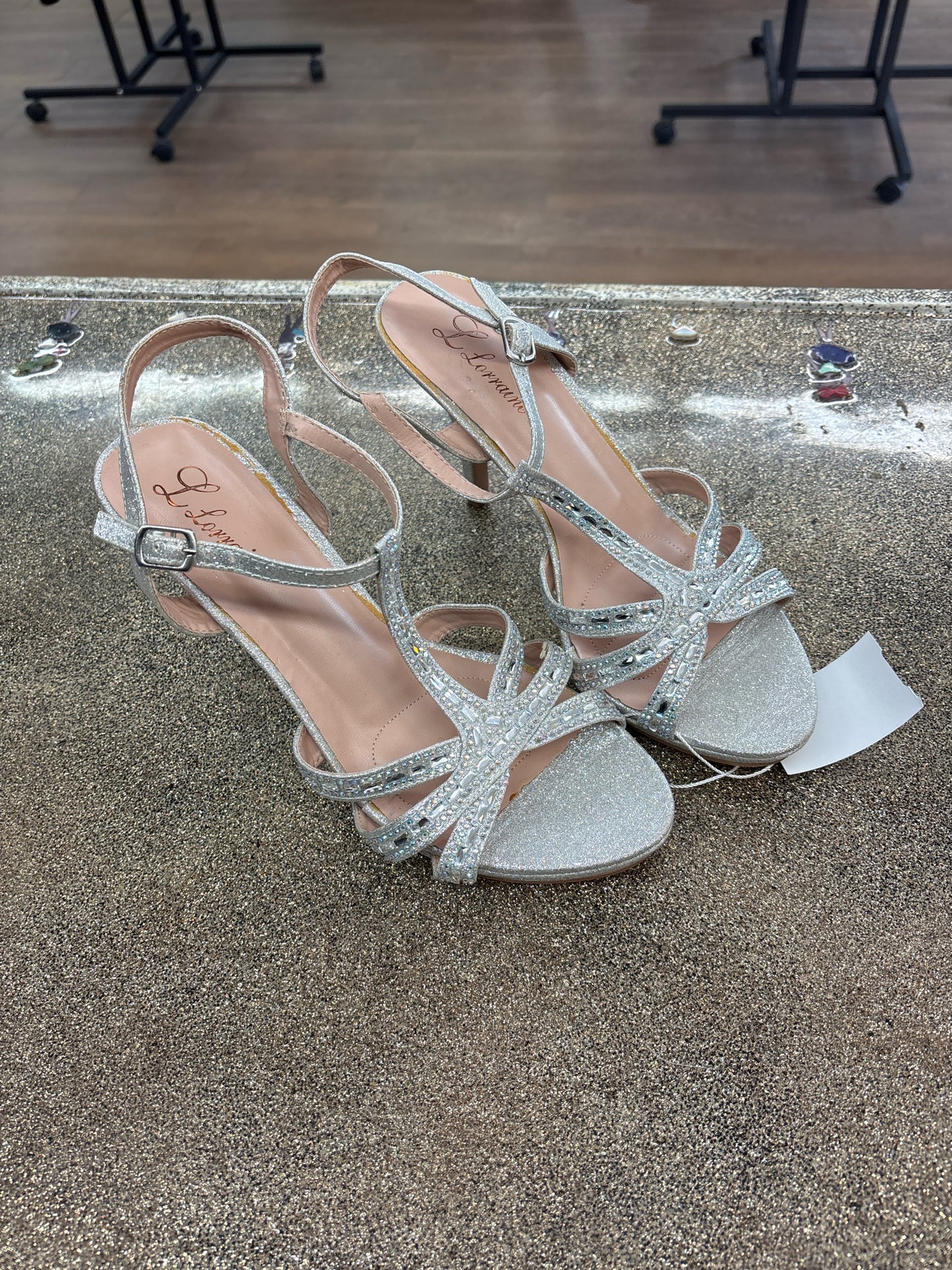 9.5 Lorriane Silver Womens Heels