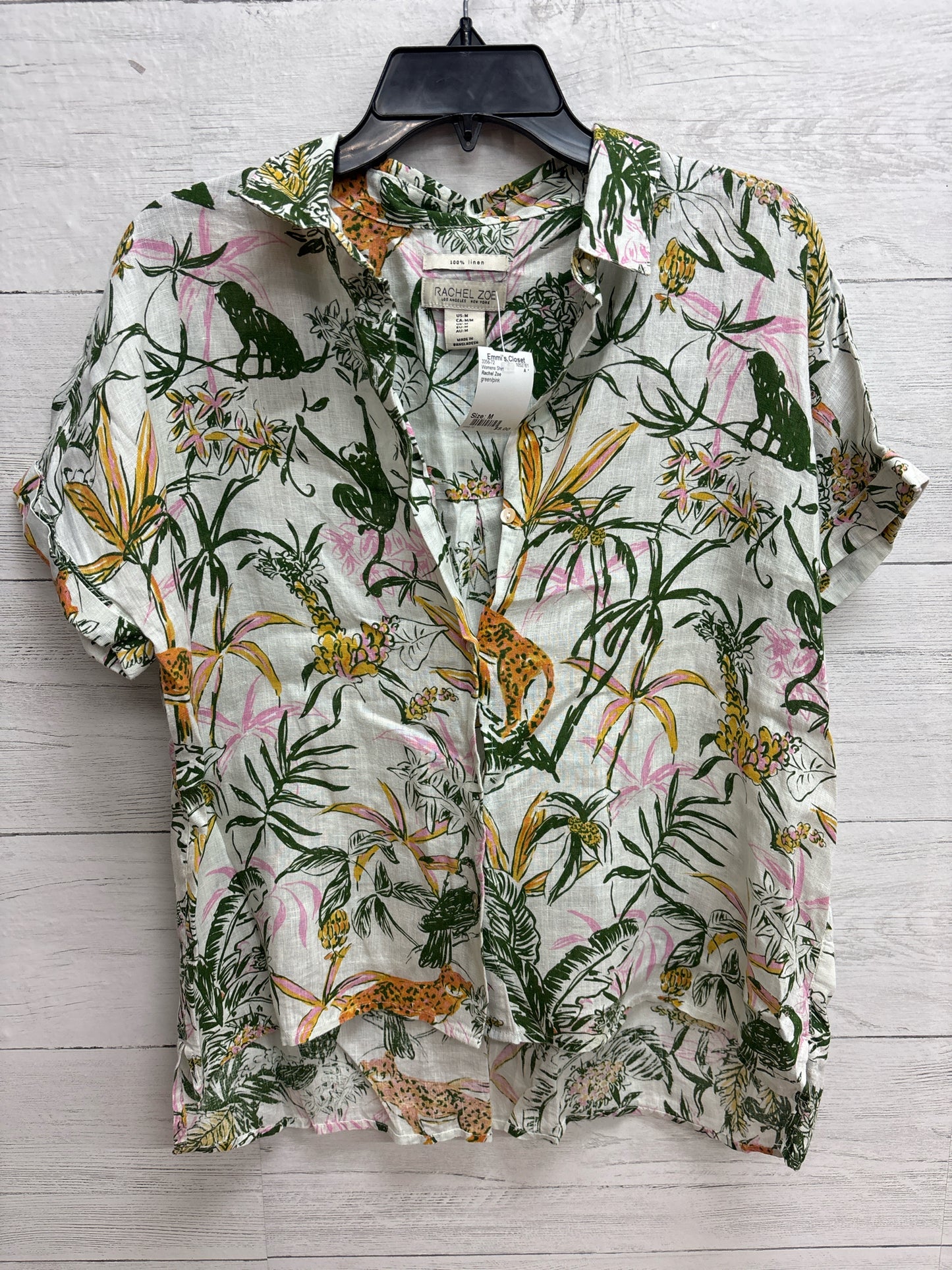 Size M Rachel Zoe green/pink Womens Shirt