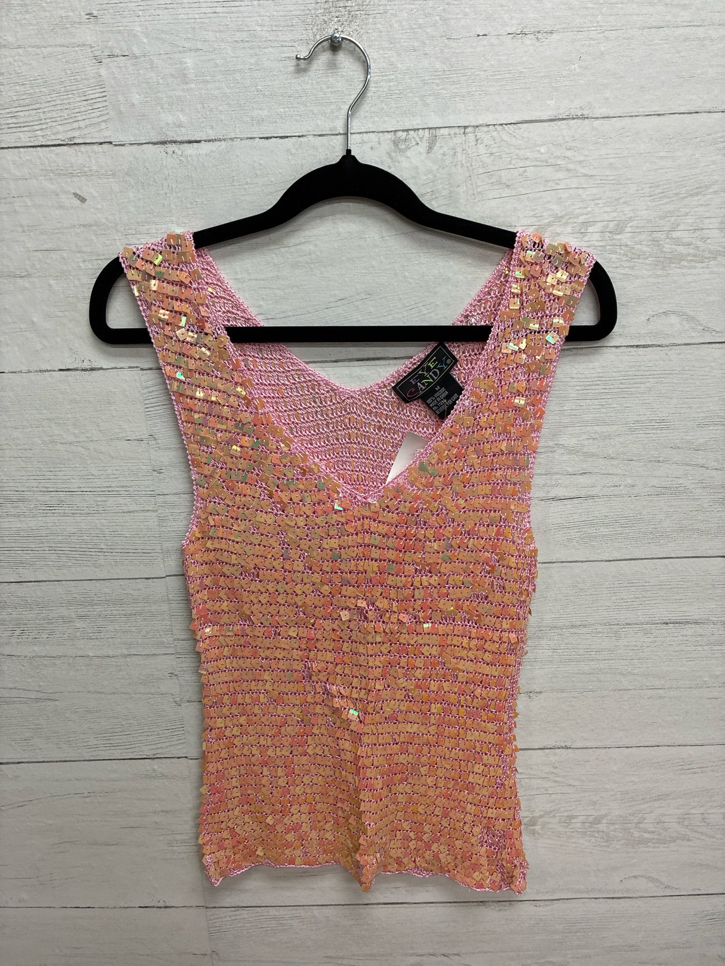 Size M Eye Candy Pink Womens Tank-Top