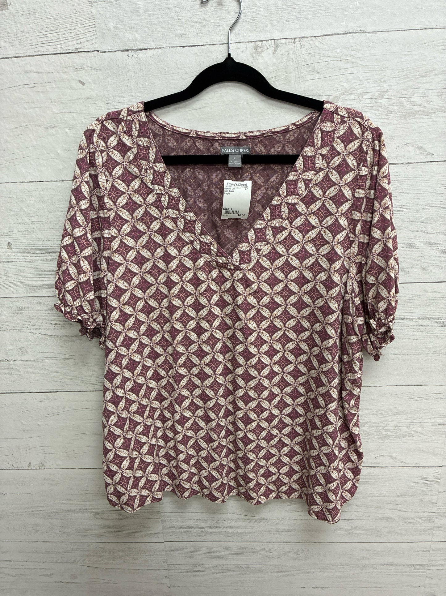 Size L Falls Creek Purple Womens Shirt