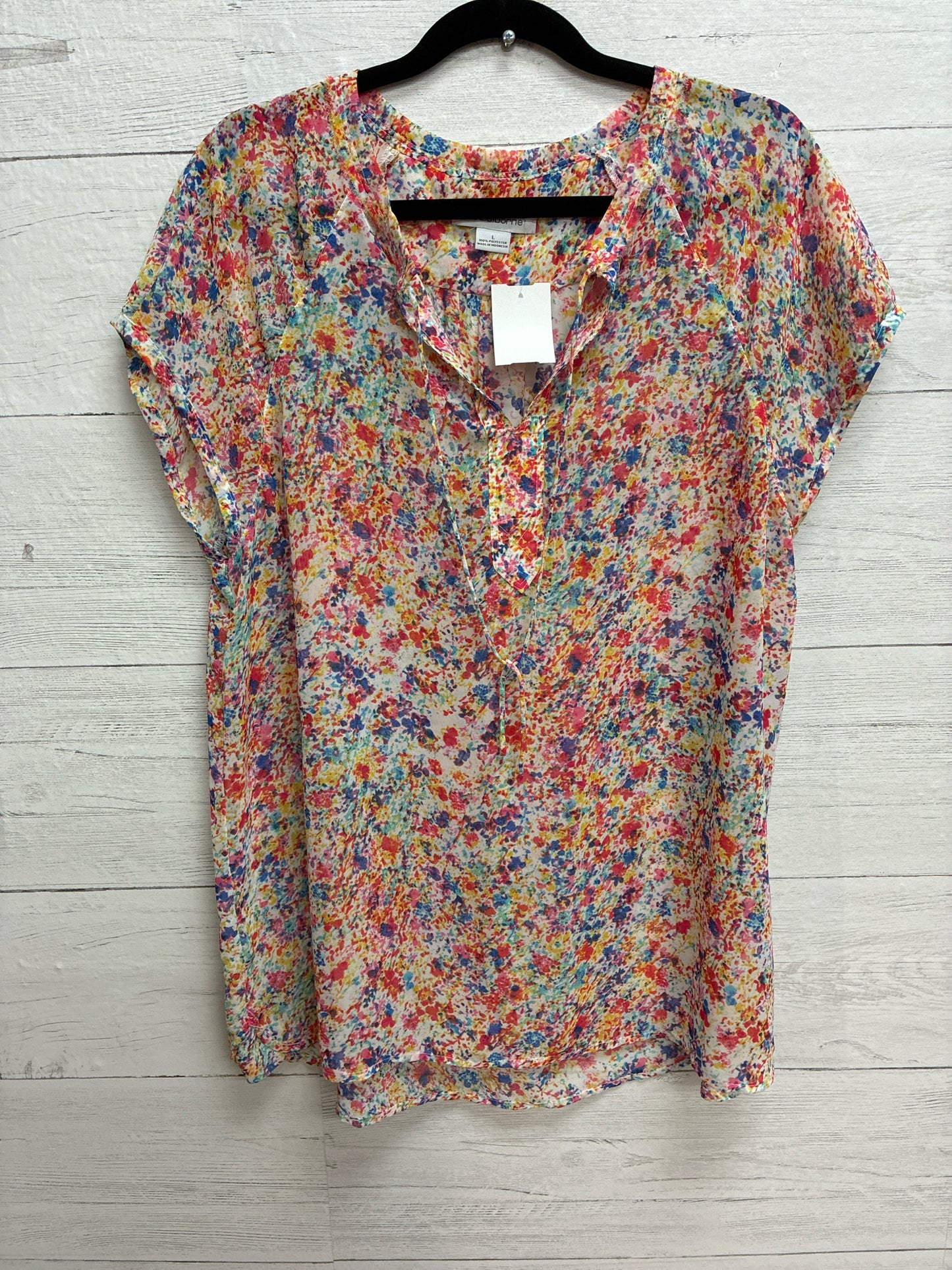 Size L Liz Claiborne Pink/Blue Womens Shirt